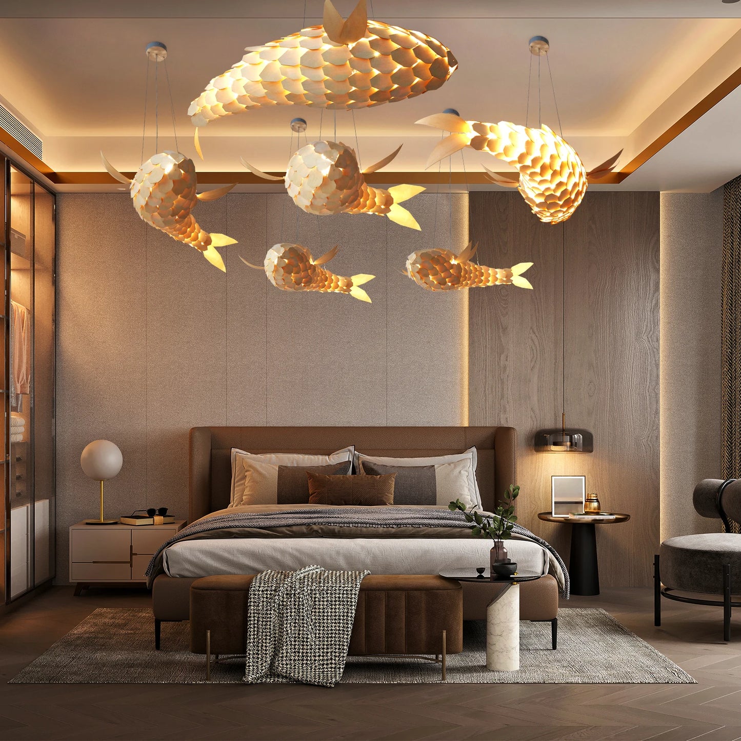 Modern LED Fish Shaped Pendant Light