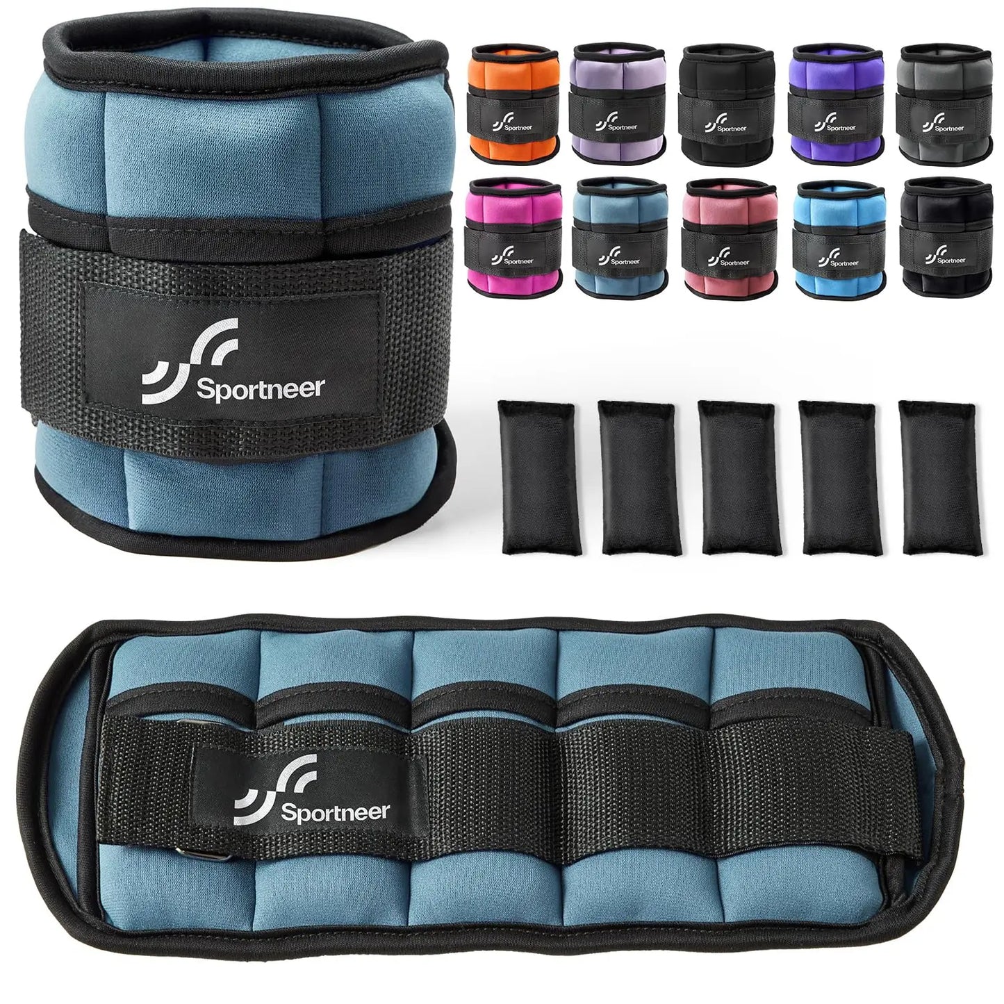 Sportneer Adjustable Ankle Weights Set for Fitness and Training