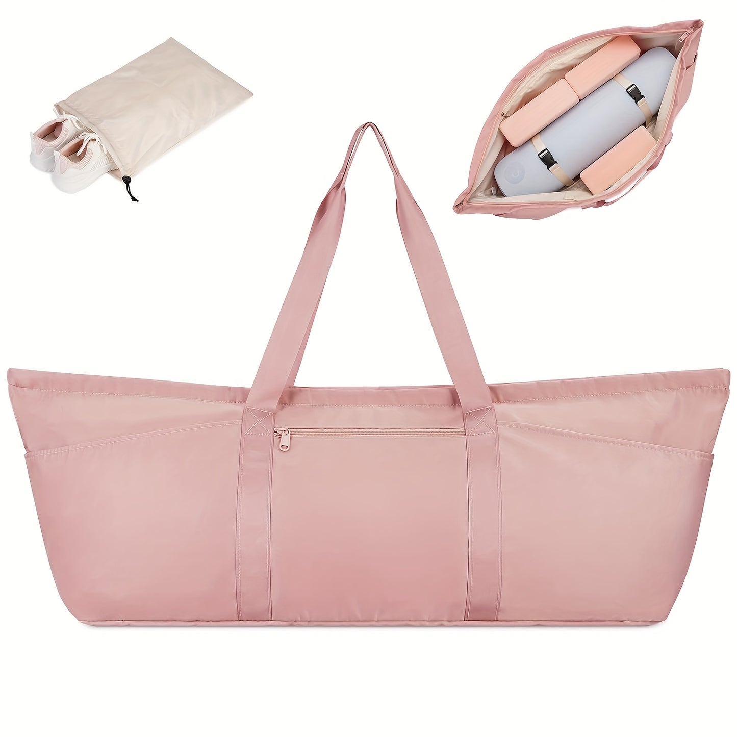 Yoga Mat Bag with Shoe Compartment and Adjustable Straps