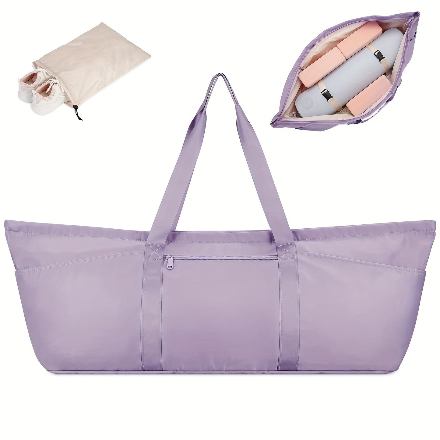 Yoga Mat Bag with Shoe Compartment and Adjustable Straps