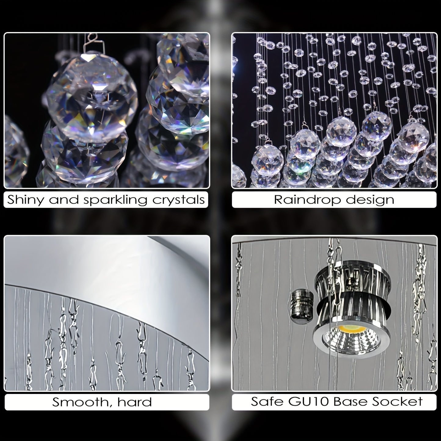 Modern Crystal Chandelier Flush Mount Ceiling Light