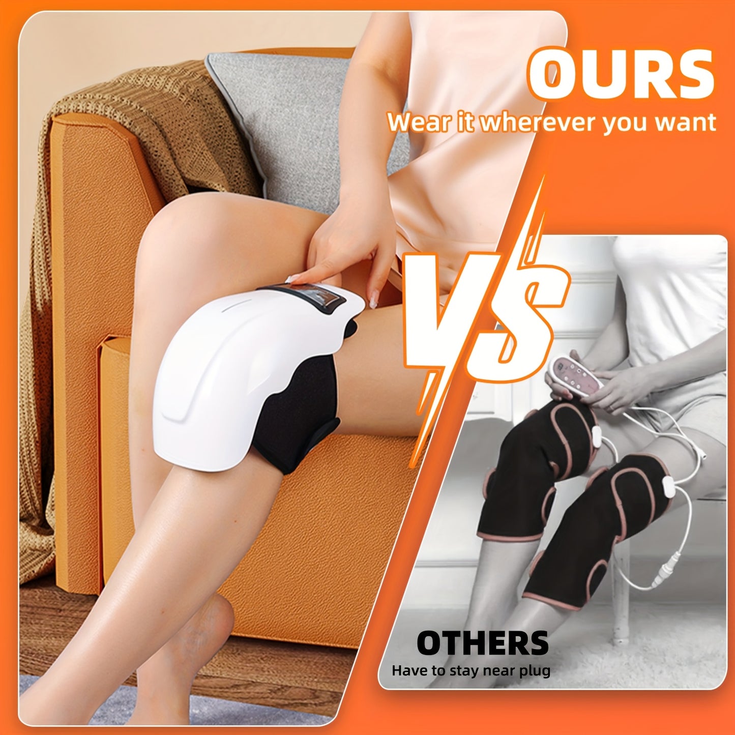 Cordless Heated Knee Massager with Vibration