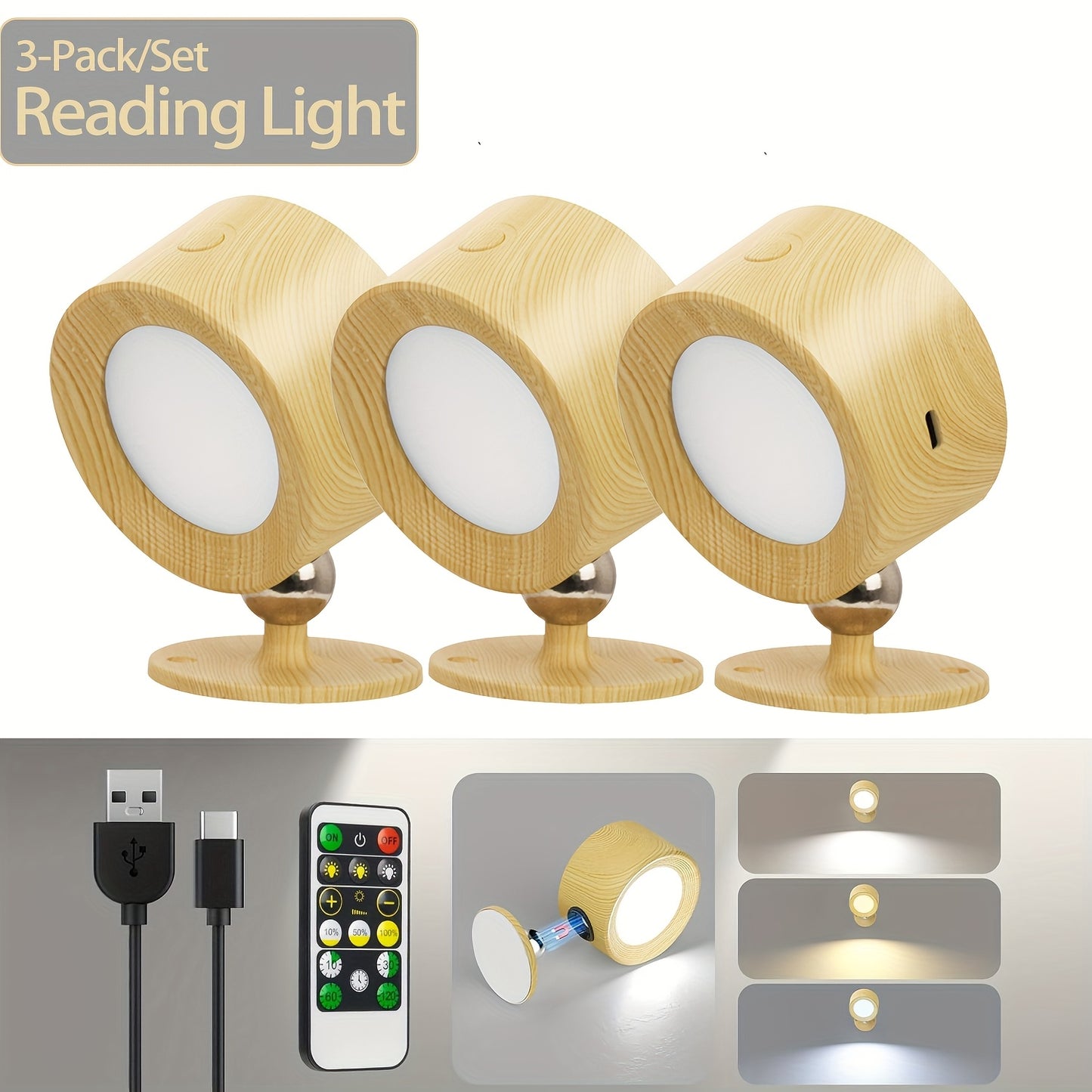 Rechargeable Wireless LED Wall Light with Remote