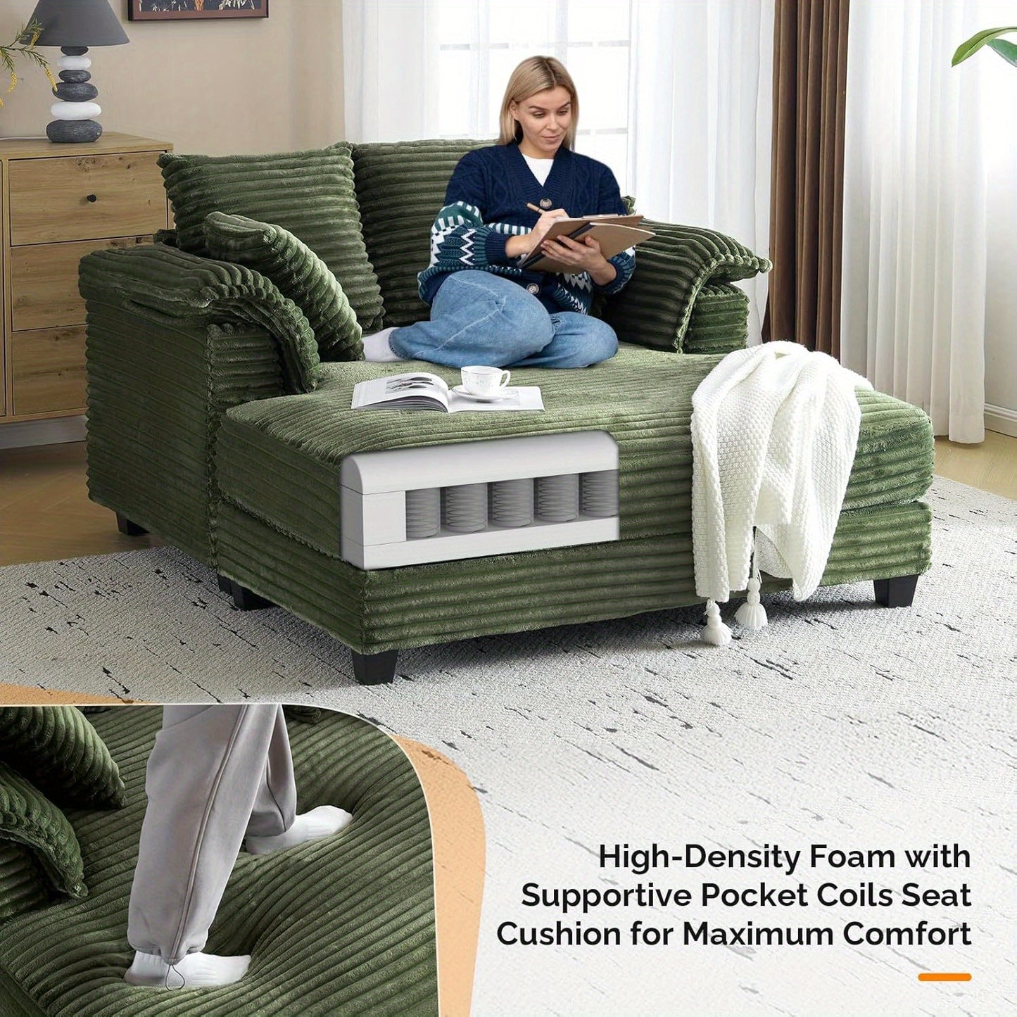 Oversized Upholstered Recliner Sleeper Chair Bed