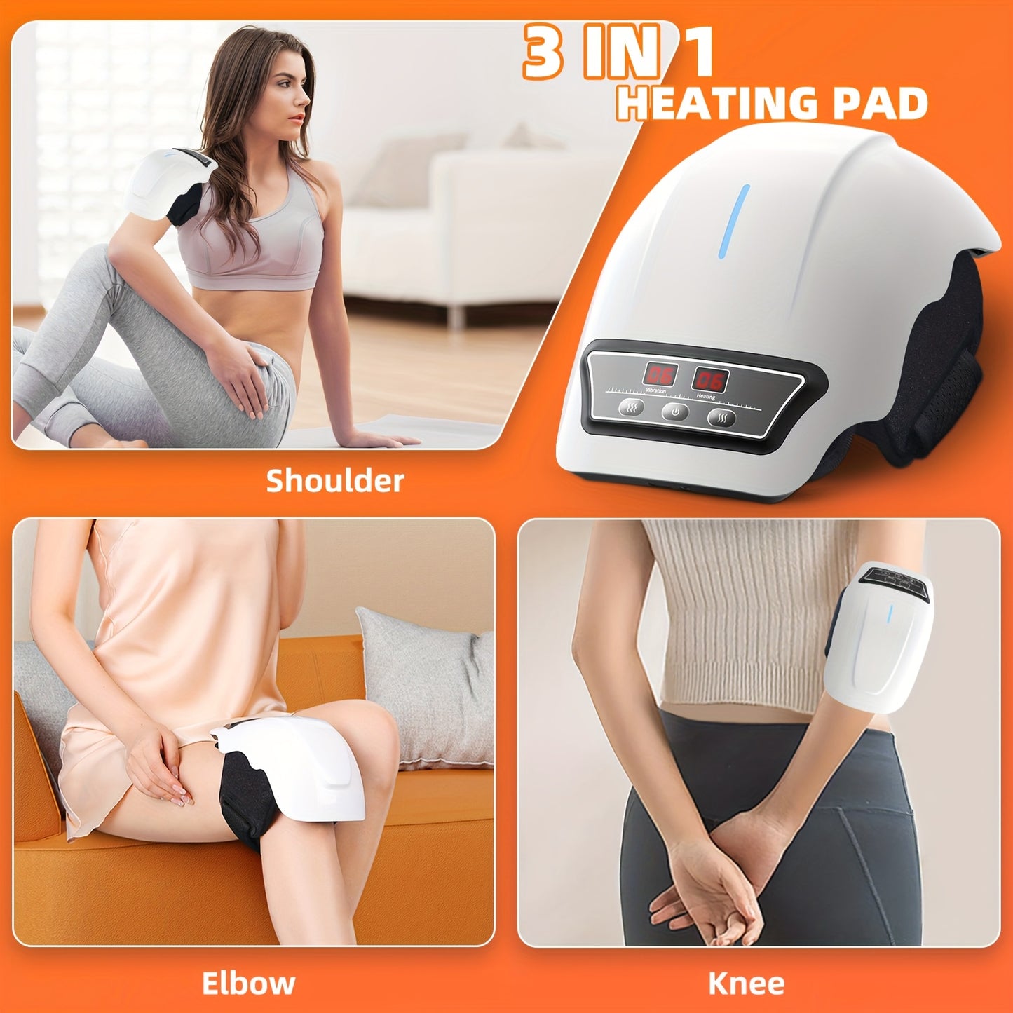 Cordless Heated Knee Massager with Vibration