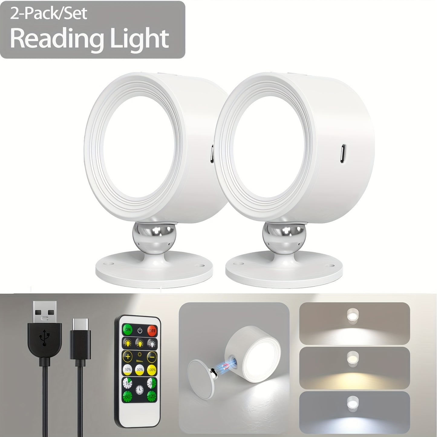 Rechargeable Wireless LED Wall Light with Remote
