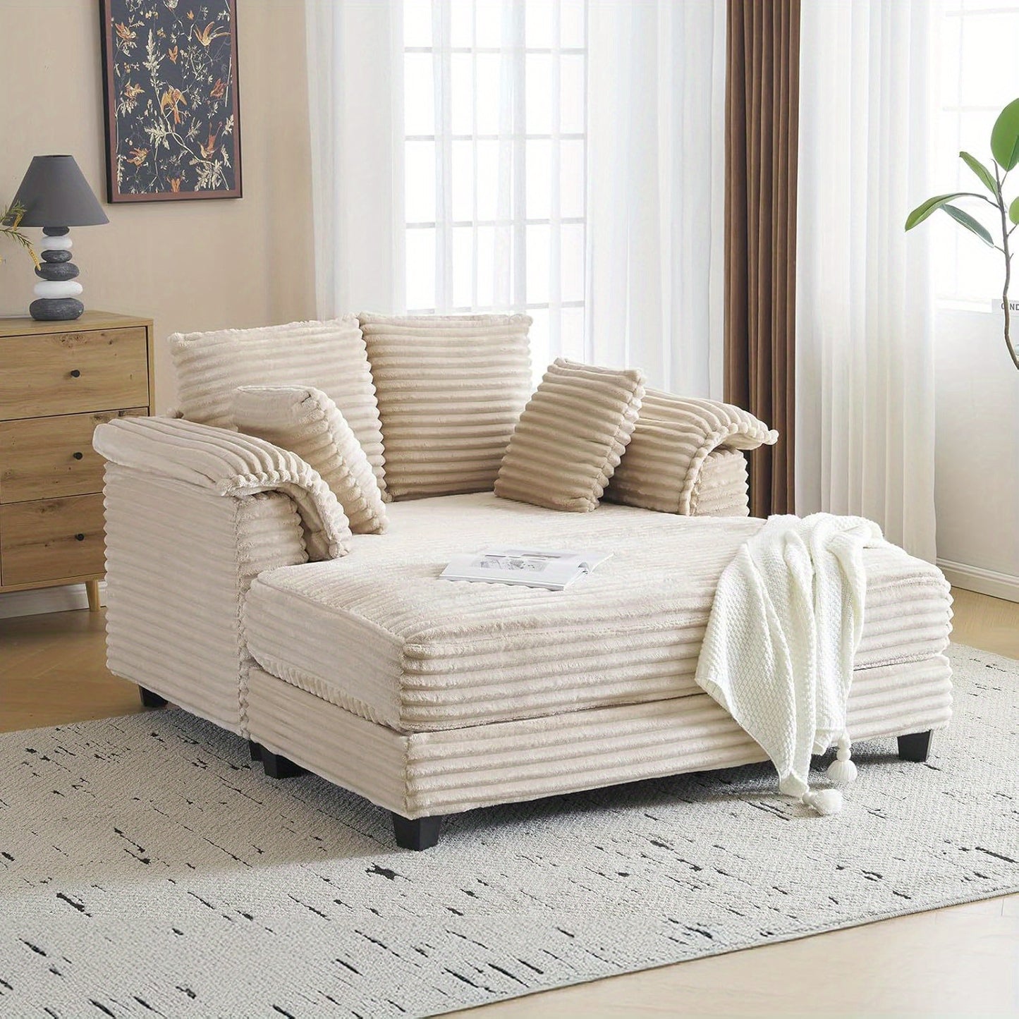 Oversized Upholstered Recliner Sleeper Chair Bed