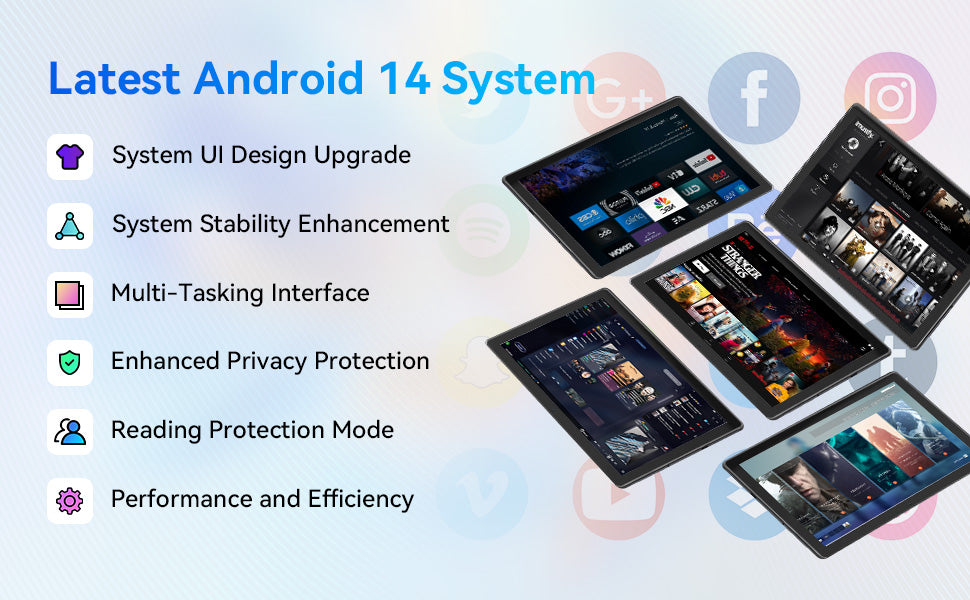 Android 14 Tablet 10 Inch Octa Core 10GB RAM 64GB Storage