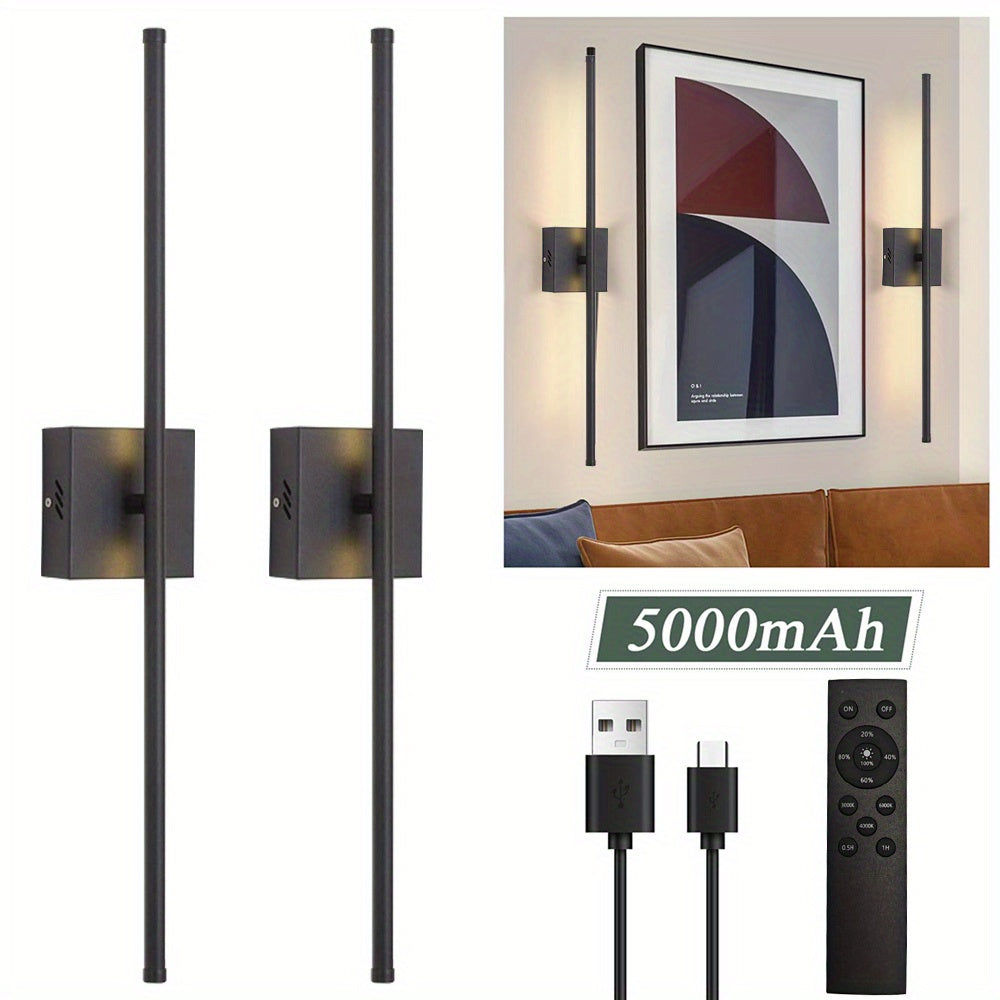 Rechargeable LED Wall Sconce Set with Remote Control
