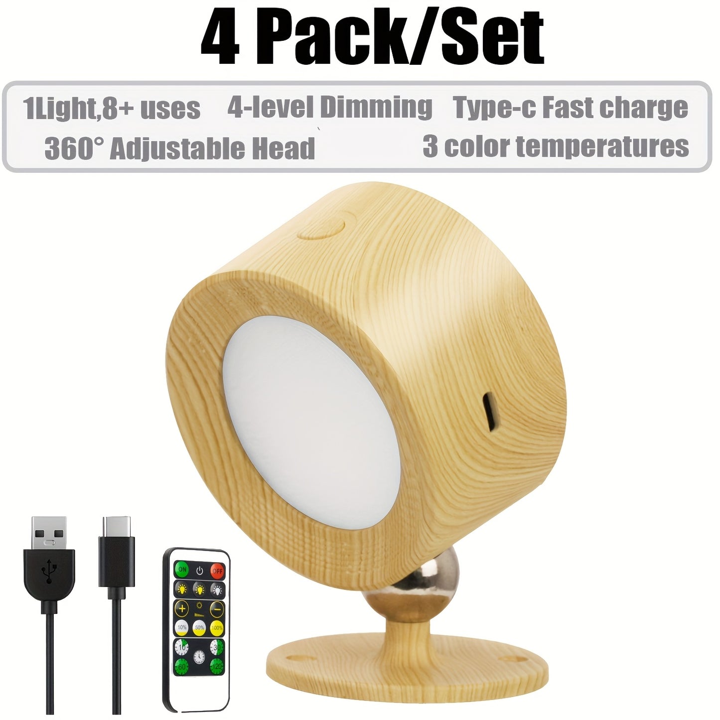 Rechargeable Wireless LED Wall Light with Remote
