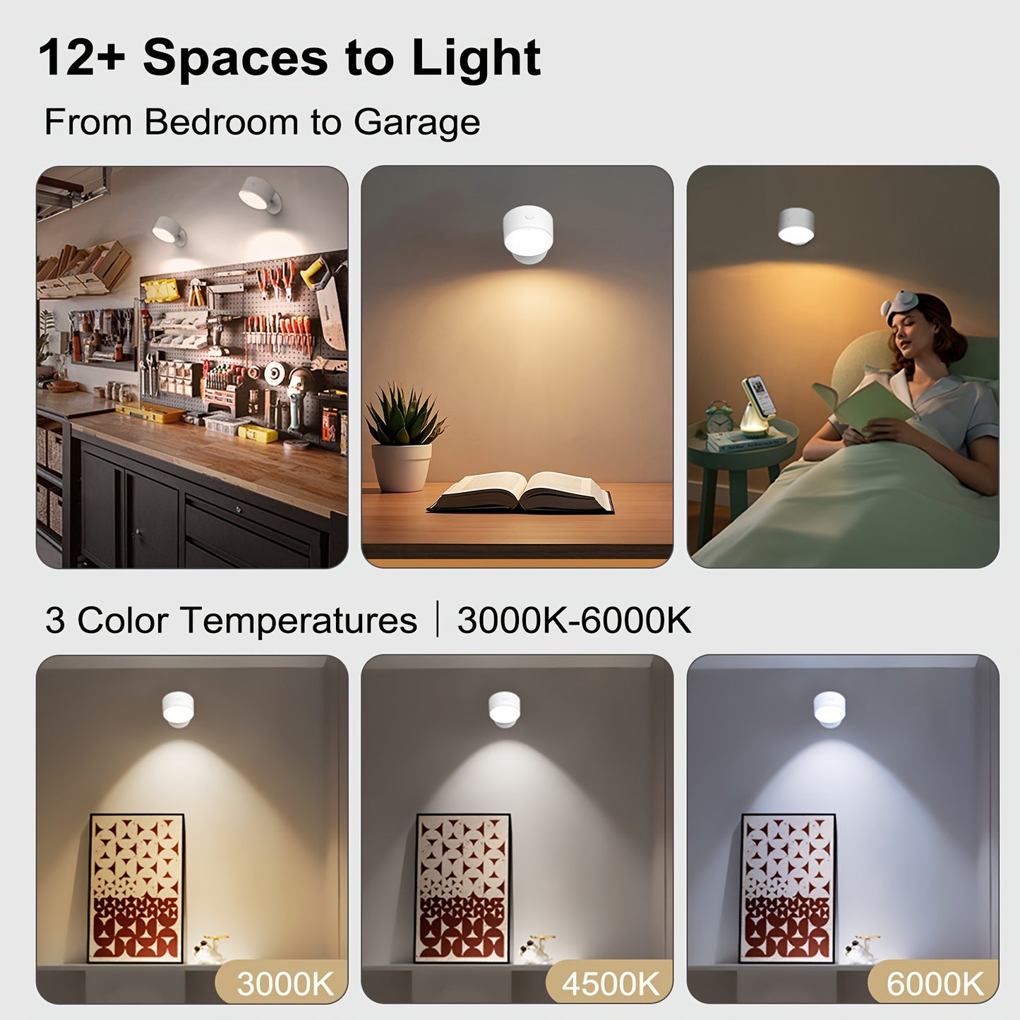 Rechargeable Wireless LED Wall Light with Remote