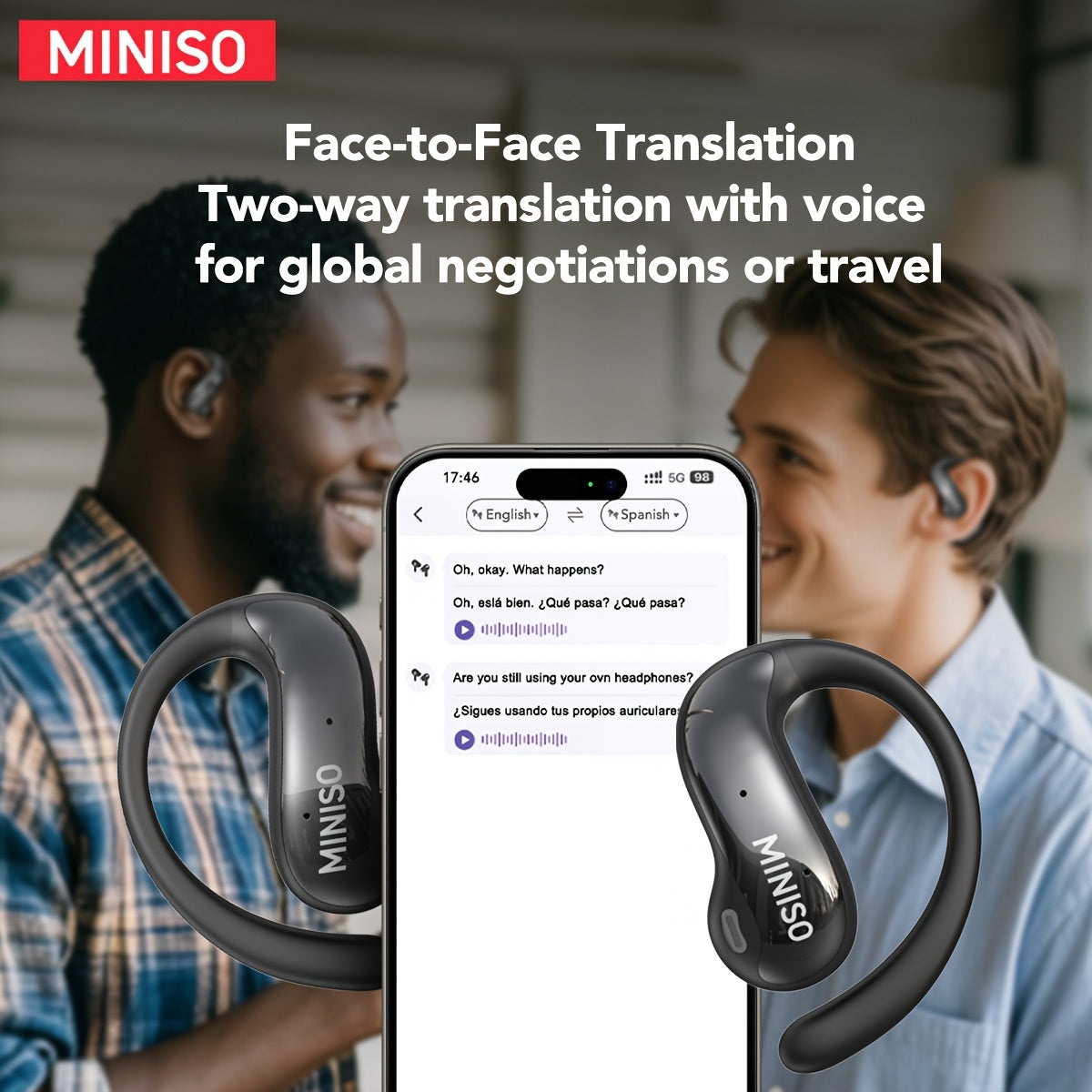AI Translator In Ear Headphones with 150 Languages
