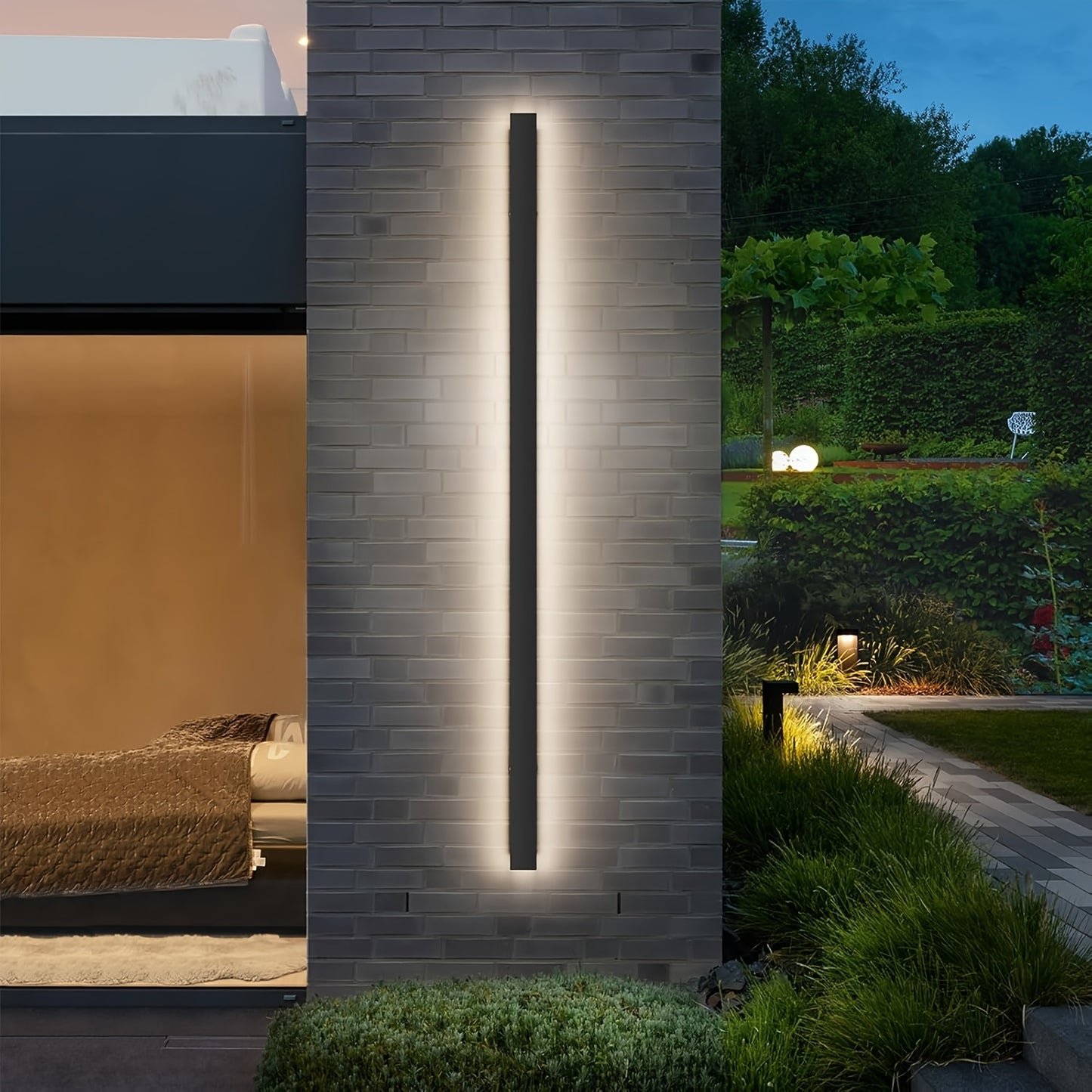2 Pack Modern LED Wall Sconce Lights Dimmable Black