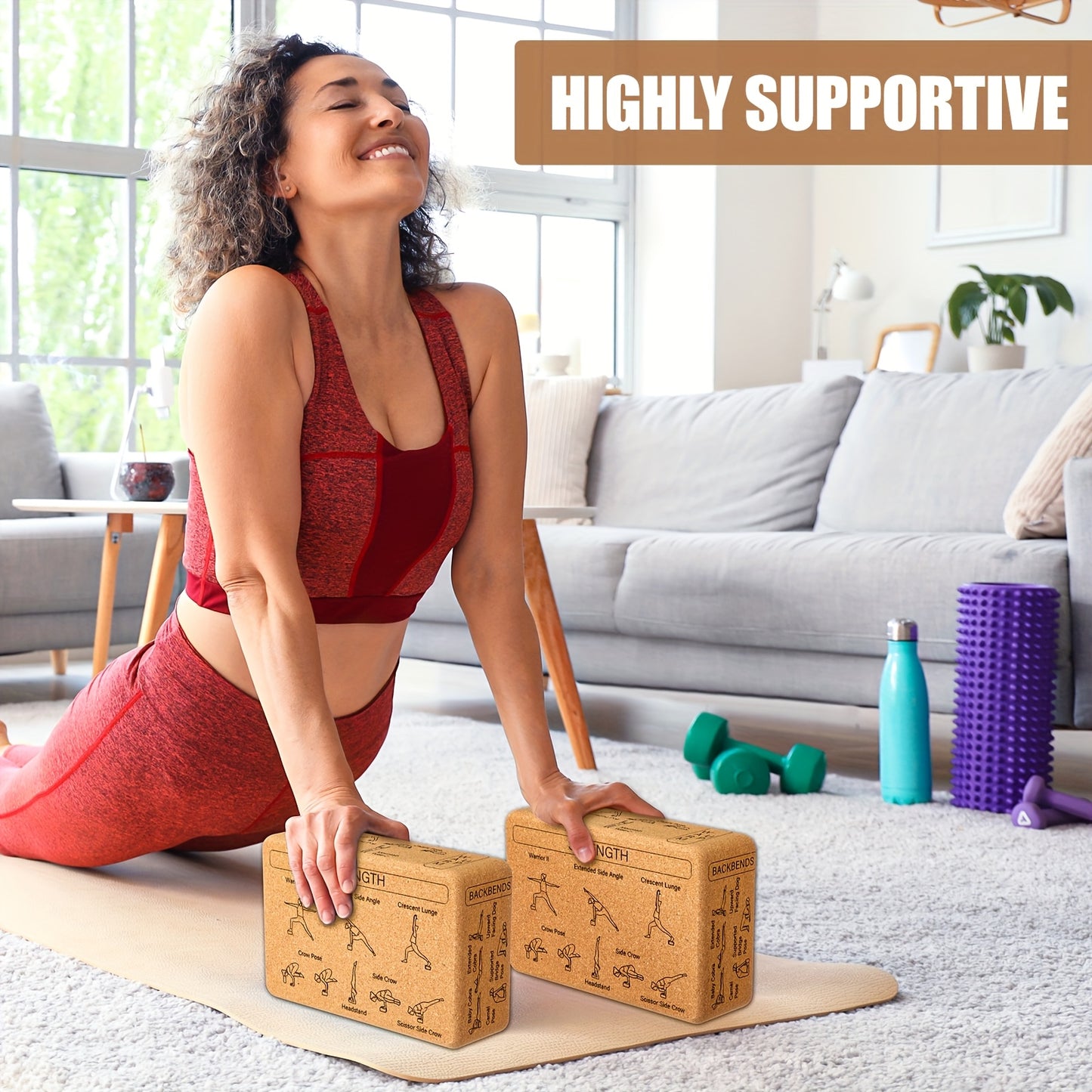 Cork Yoga Block Set for Balance and Support