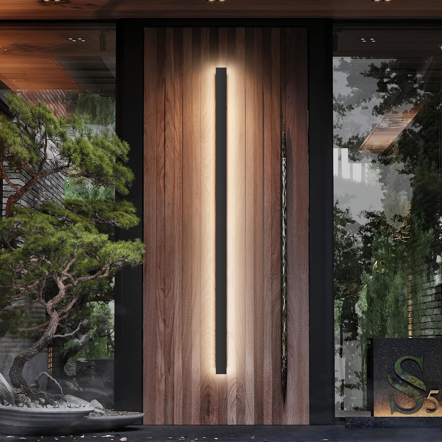 2 Pack Modern LED Wall Sconce Lights Dimmable Black
