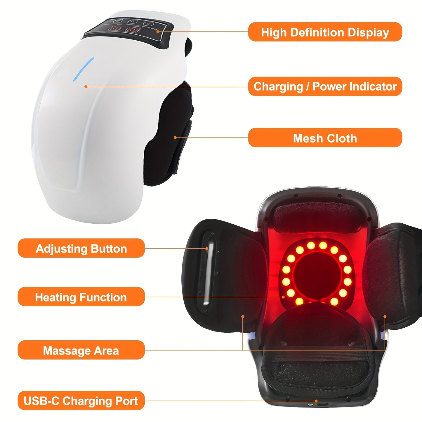 Cordless Heated Knee Massager with Vibration