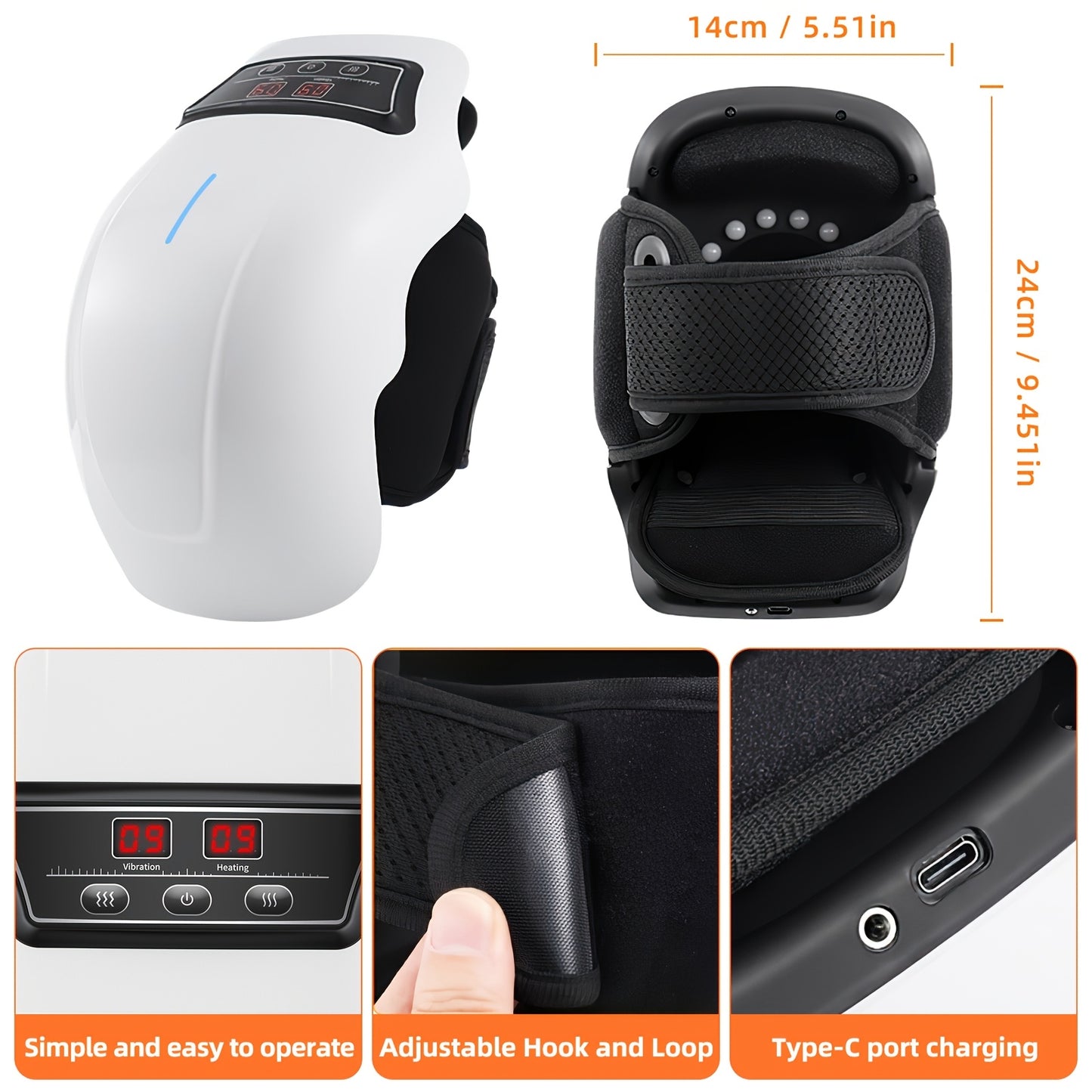 Cordless Heated Knee Massager with Vibration