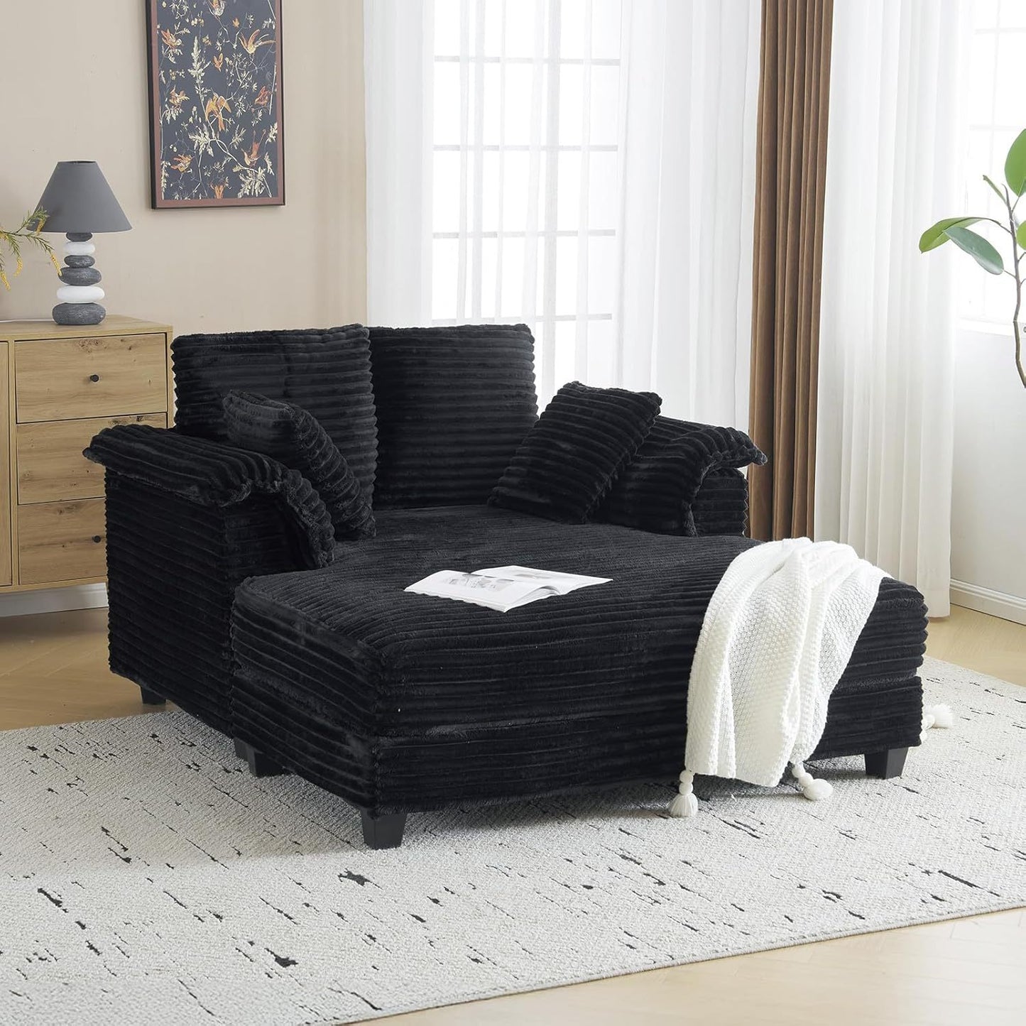 Oversized Upholstered Recliner Sleeper Chair Bed