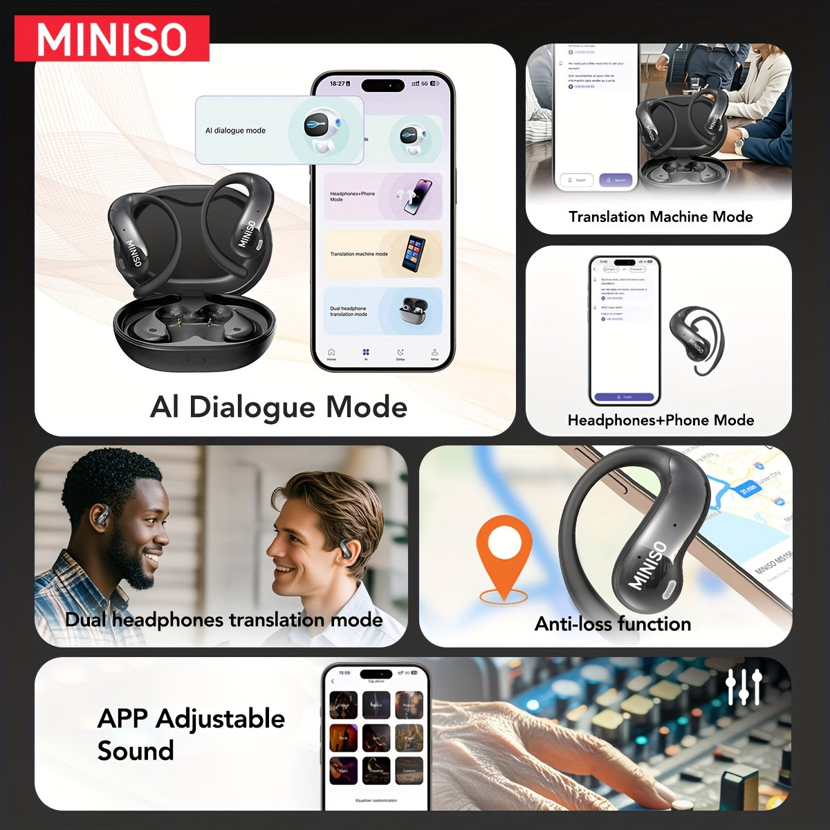 AI Translator In Ear Headphones with 150 Languages