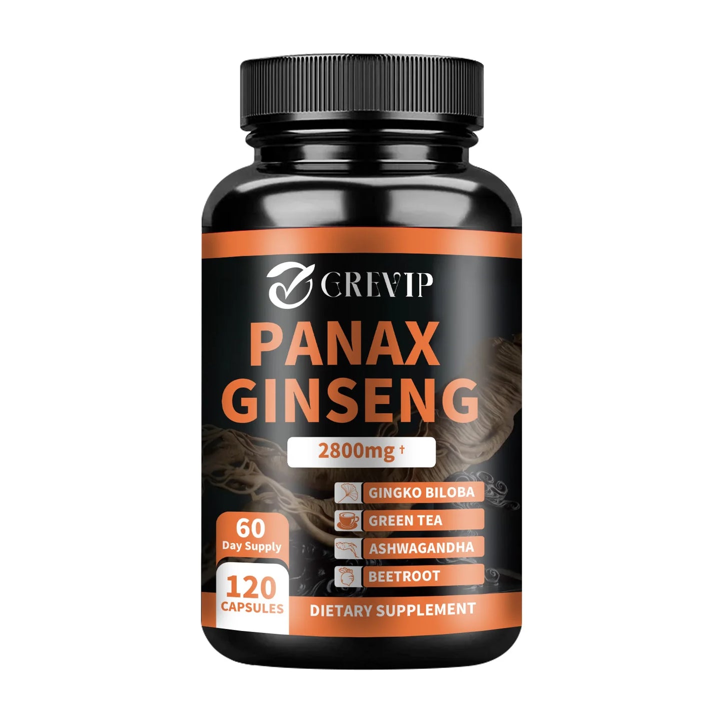 Panax Ginseng Capsules for Energy Focus and Endurance Support 120 Count