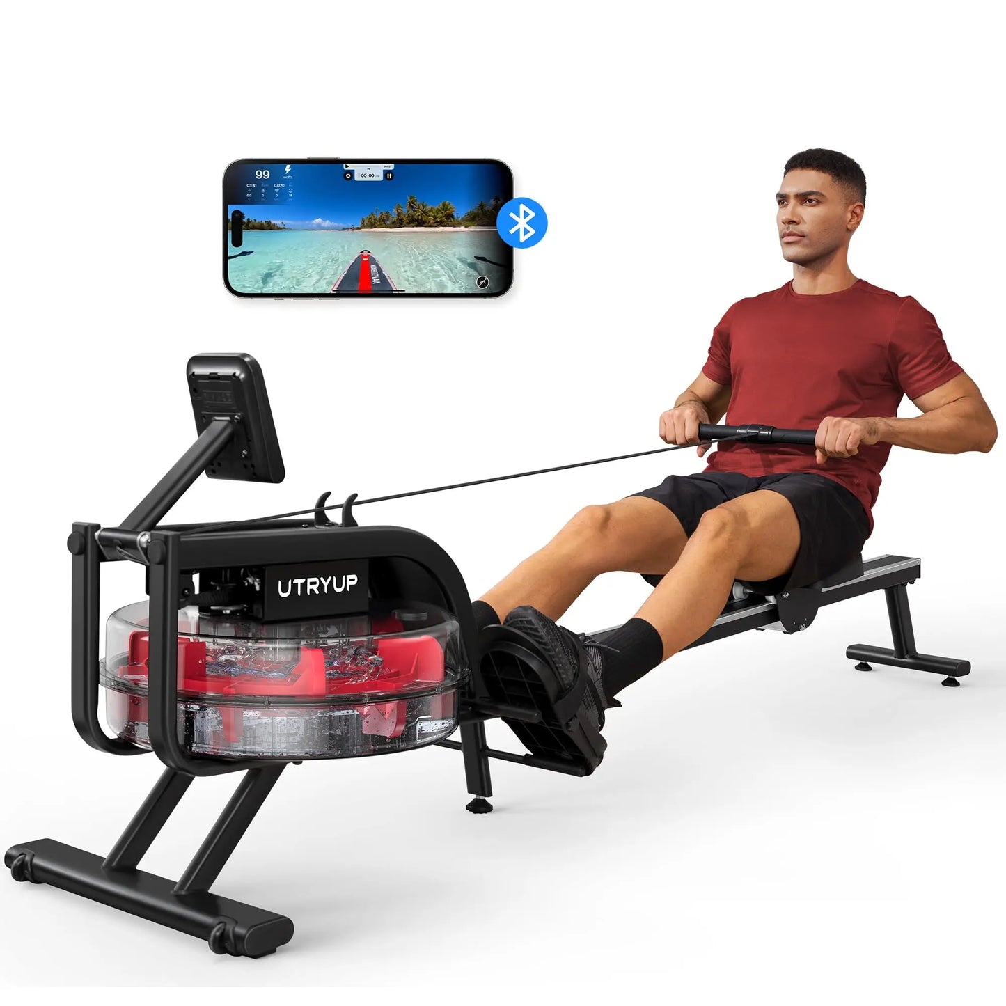 UTRYUP Magnetic Rowing Machine with 16 Levels Quiet Resistance Foldable Design for Home Gym Fitness