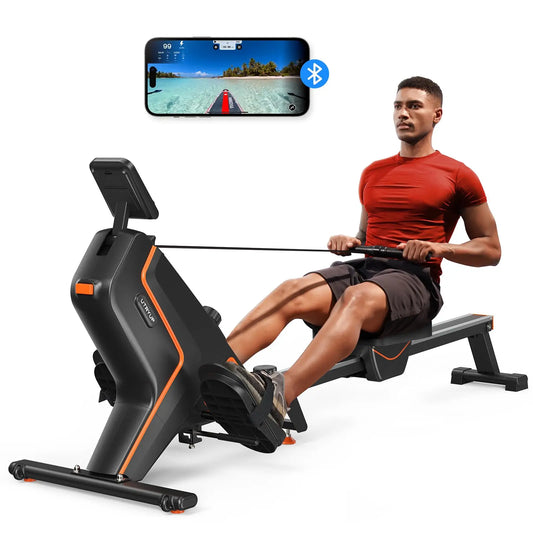 UTRYUP Magnetic Rowing Machine with 16 Levels Quiet Resistance Foldable Design for Home Gym Fitness