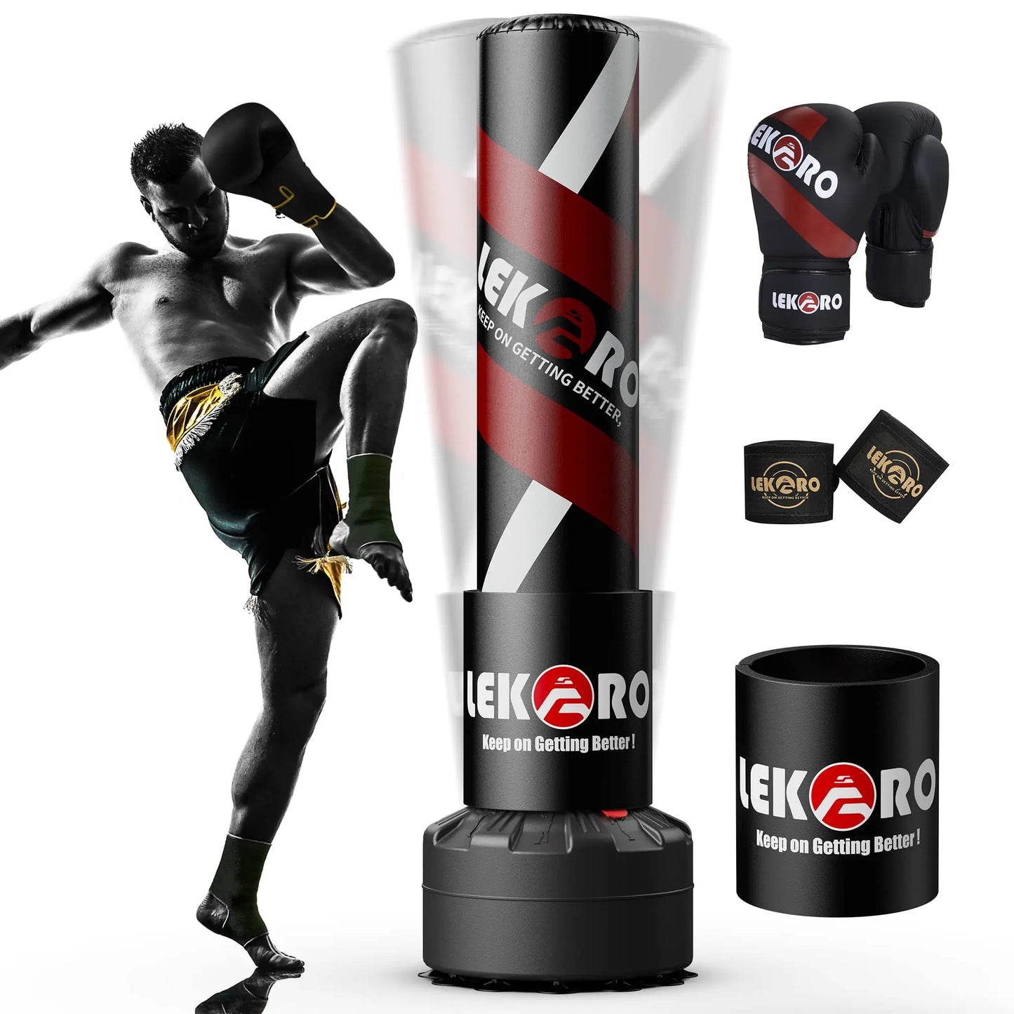 Freestanding Punching Bag for Muay Thai, Kickboxing, and Boxing Training