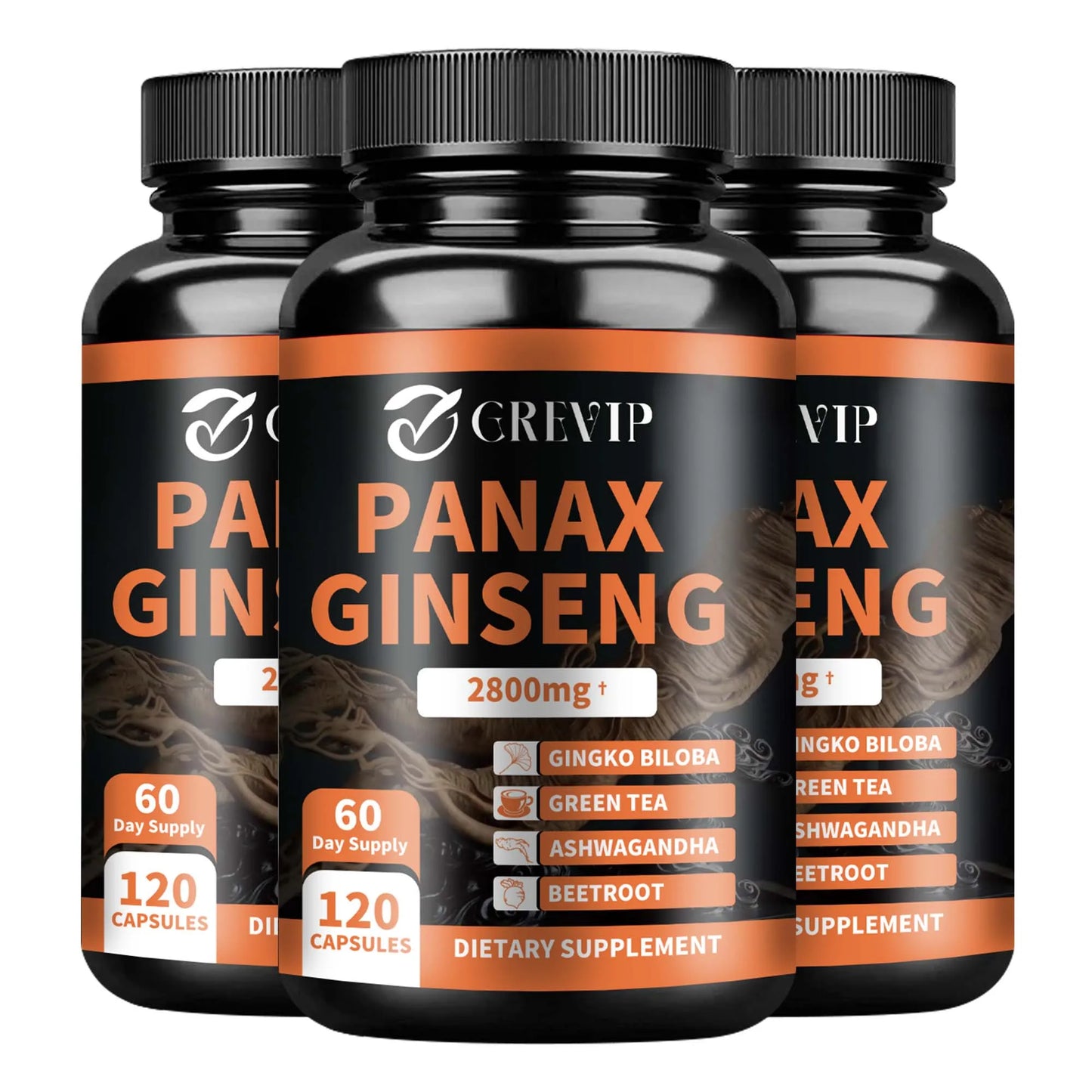 Panax Ginseng Capsules for Energy Focus and Endurance Support 120 Count