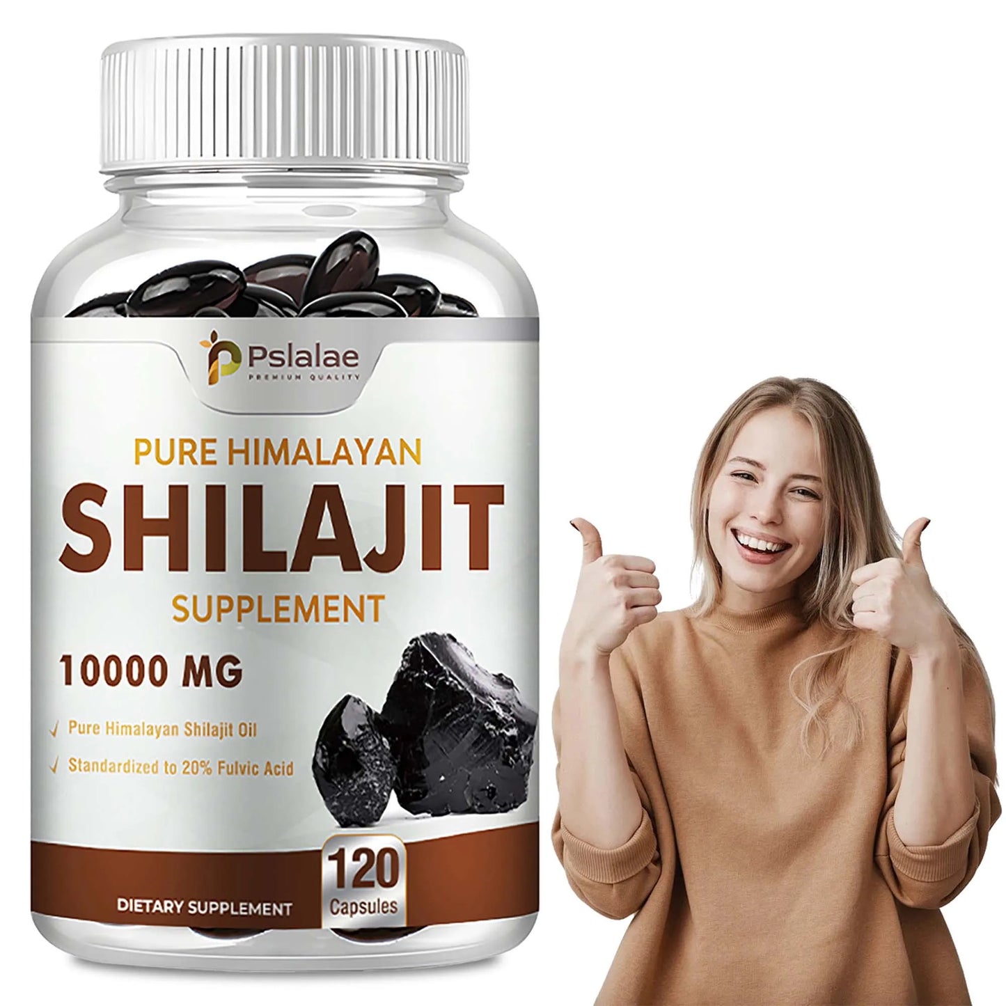 Shilajit Capsules for Detox Support Stress Relief and Nutrient Absorption 120 Count