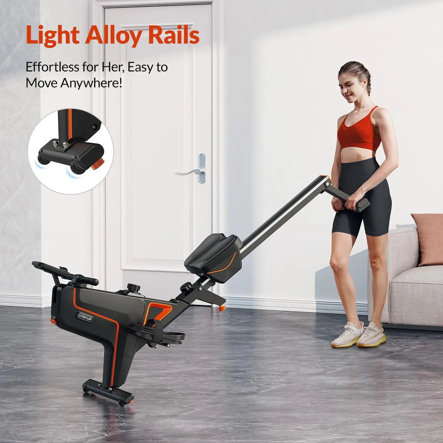 UTRYUP Magnetic Rowing Machine with 16 Levels Quiet Resistance Foldable Design for Home Gym Fitness