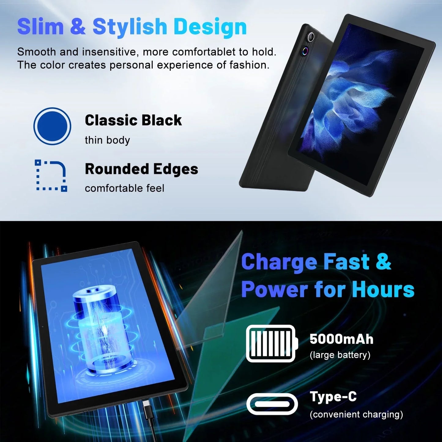 Android 14 Tablet 10 Inch Octa Core 10GB RAM 64GB Storage