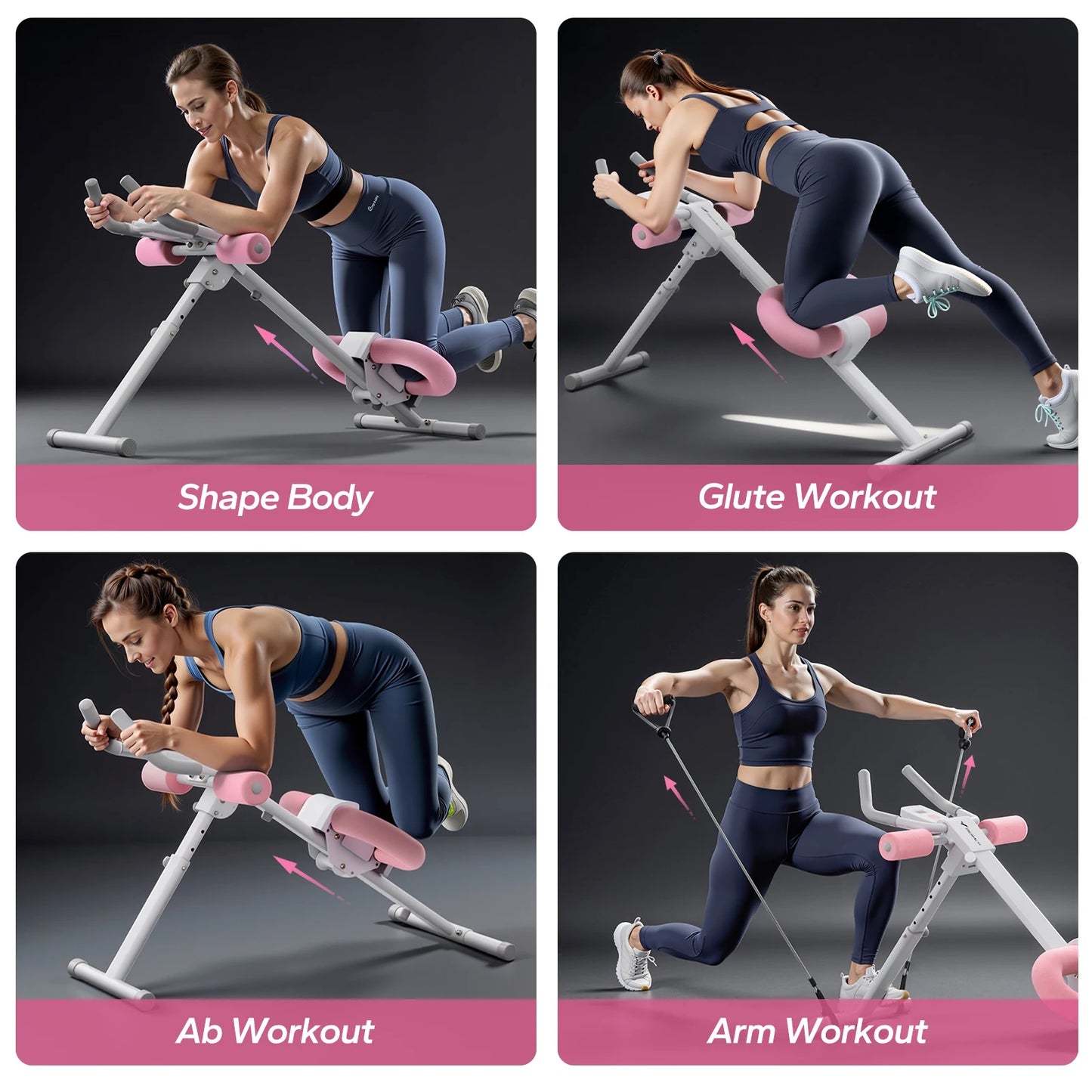 MERACH Adjustable Ab Trainer Machine with Knee Support Foldable Core Workout Equipment