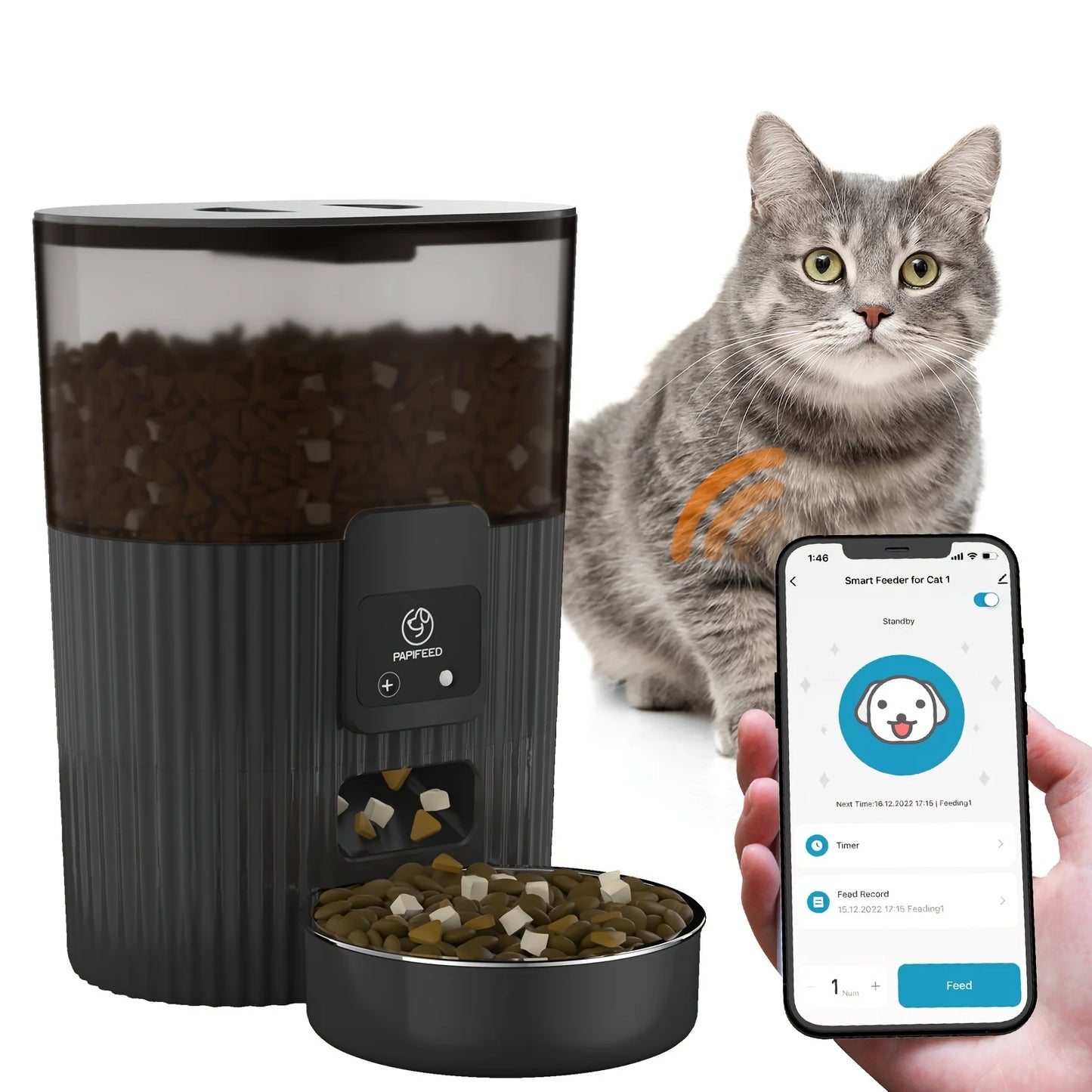 Smart WiFi Pet Food Dispenser Automatic Feeder