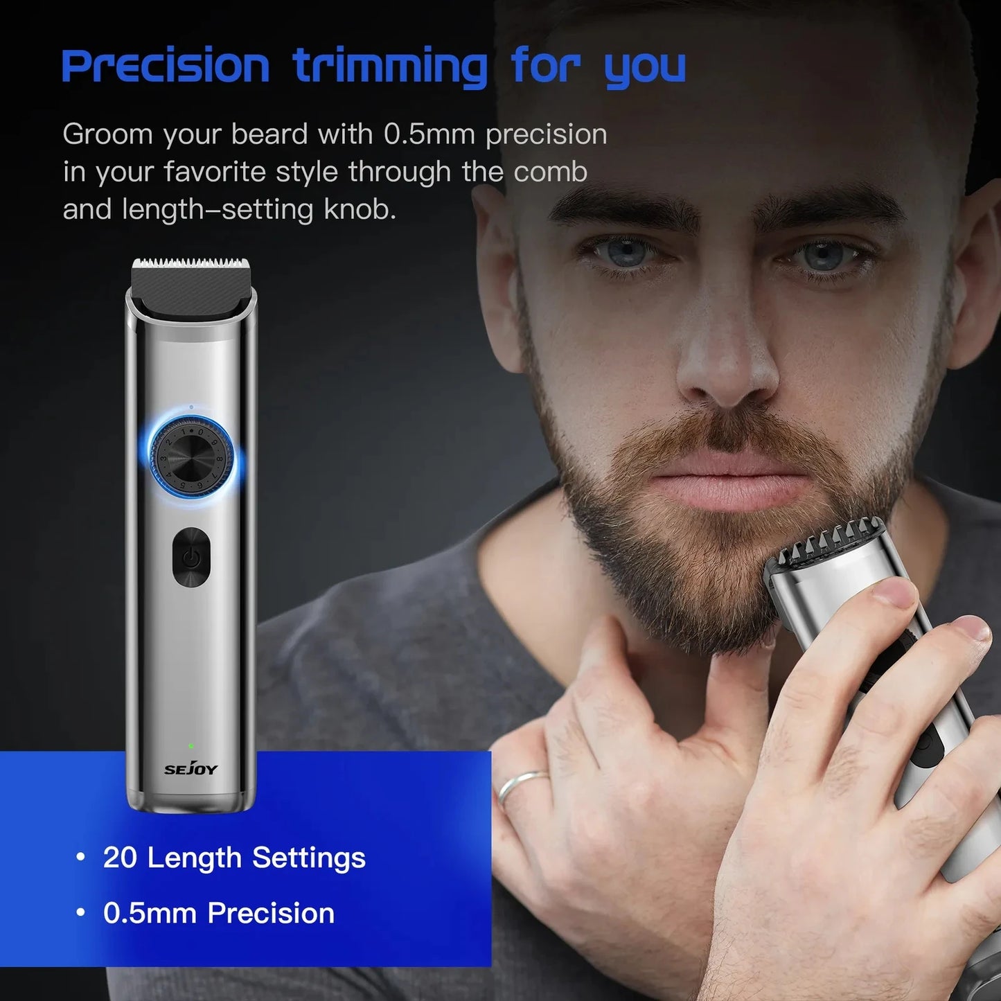 Professional Cordless Hair Clippers USB Rechargeable Trimmer