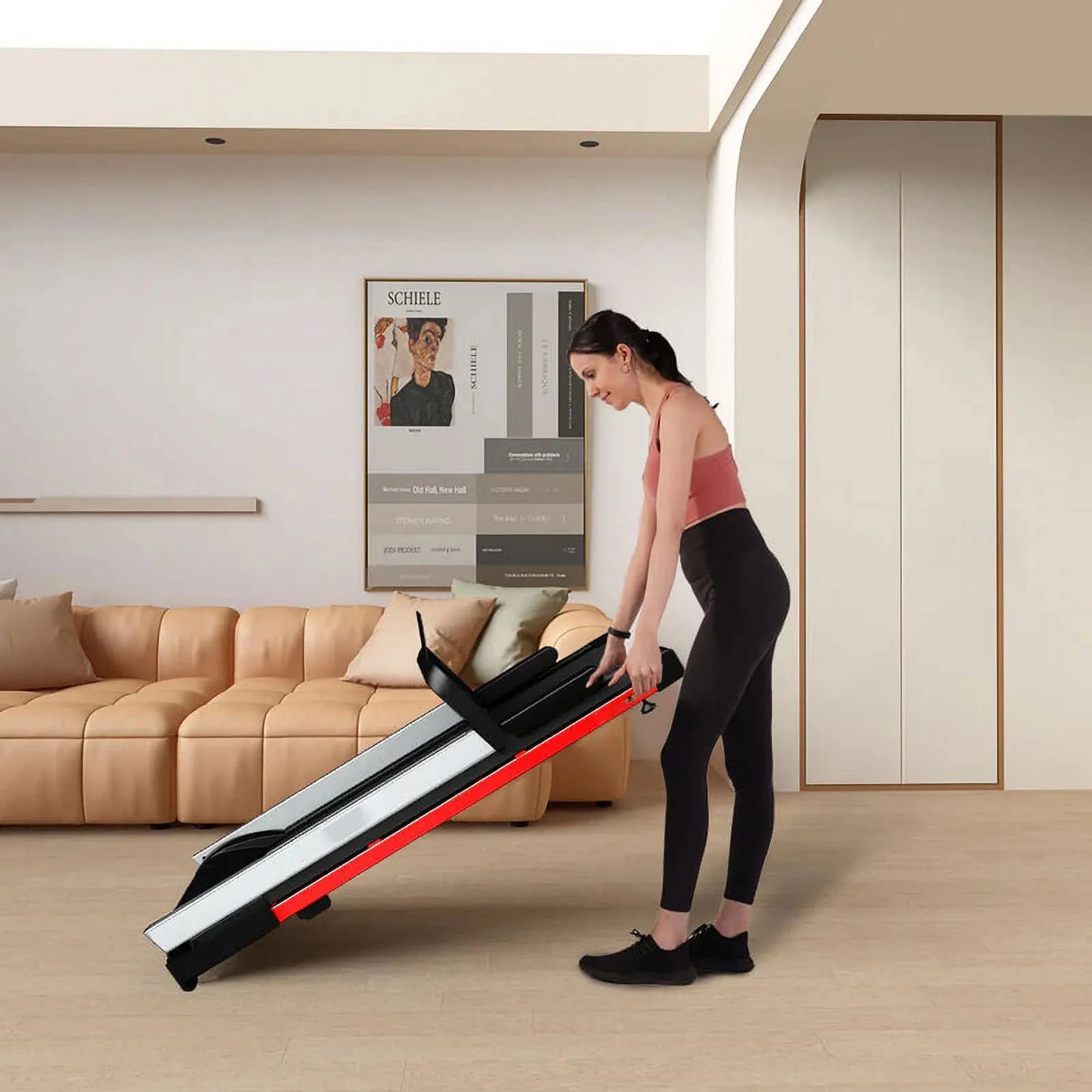 3.0HP Foldable Electric Treadmill with Remote Control and App Monitoring for Home Use 300 lbs Capacity