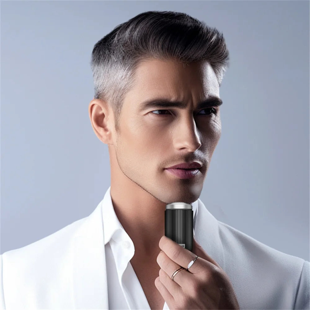 Waterproof Rechargeable Electric Shaver with Trimmers and Face Brush