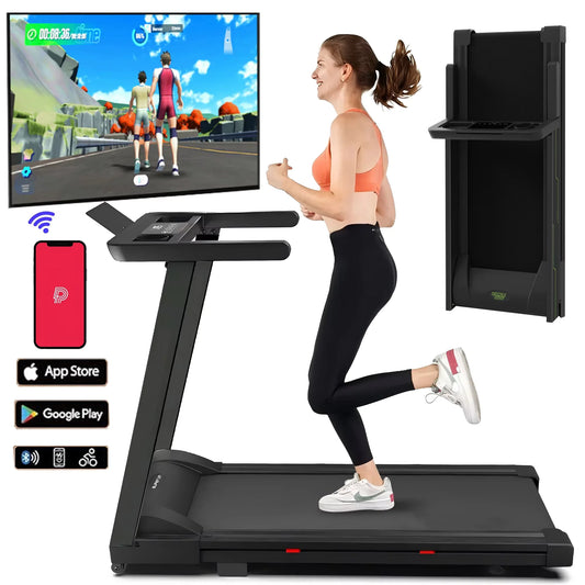 3.0HP Foldable Electric Treadmill with Remote Control and App Monitoring for Home Use 300 lbs Capacity