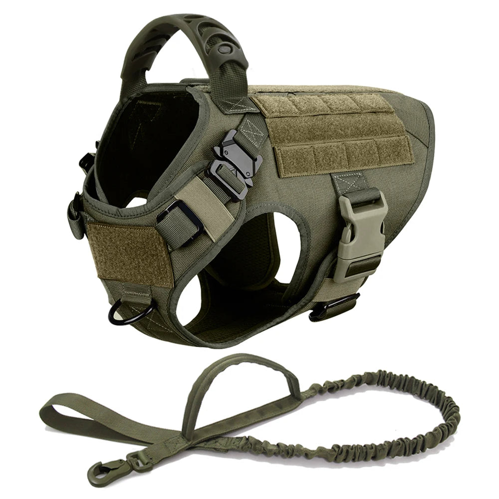 Military Dog Harness and Leash Set for Large Dogs