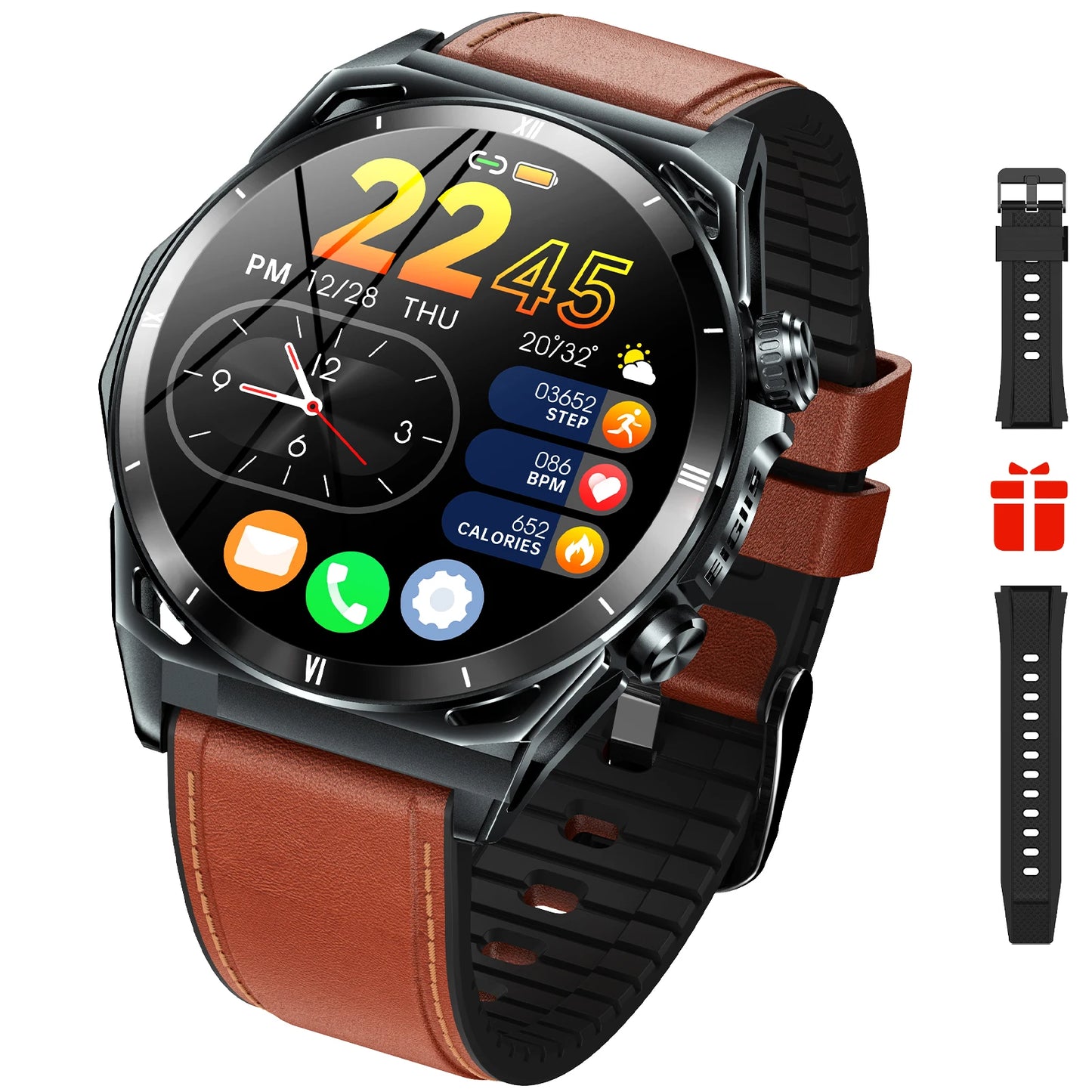 Smart Watch 1.43 Inch AMOLED Display Bluetooth Call Health Tracker IP68 Waterproof