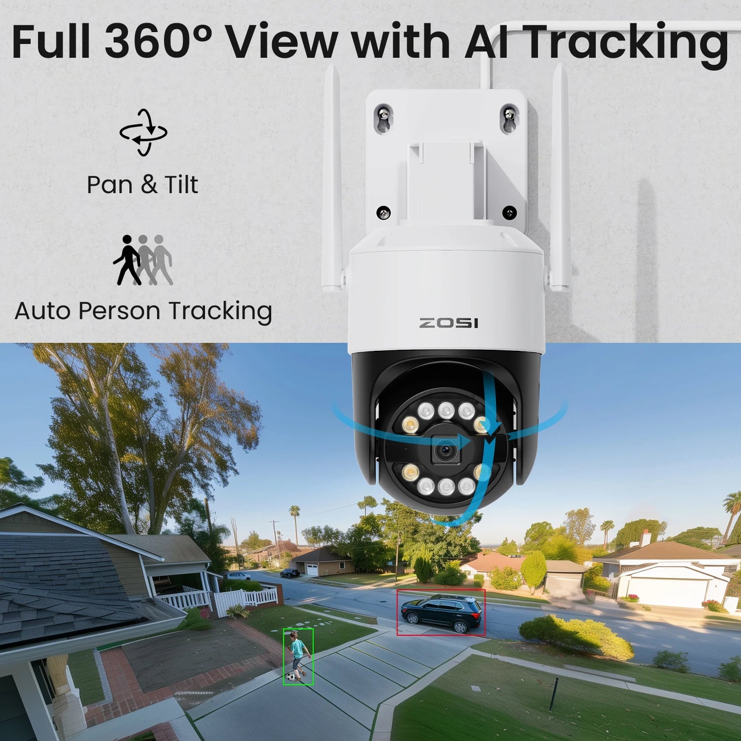 4K WiFi 6 Security Camera System with 8CH NVR and Pan Tilt Cameras