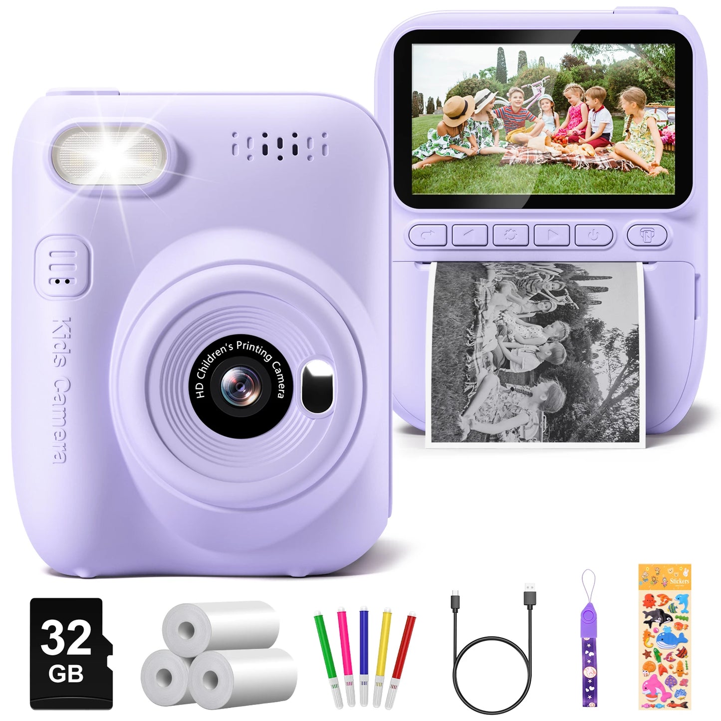 Kids Instant Print Digital Camera 1080P