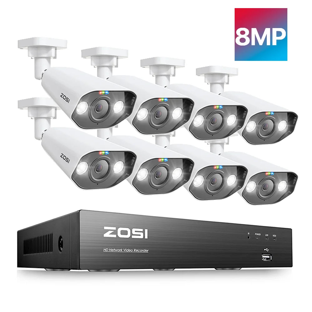 8MP 4K PoE Security Camera System with NVR Kit