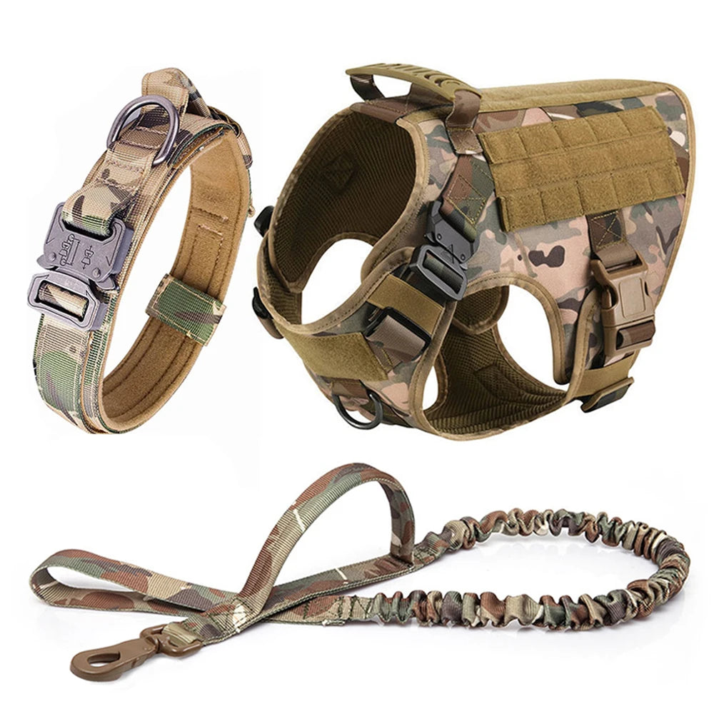 Military Dog Harness and Leash Set for Large Dogs