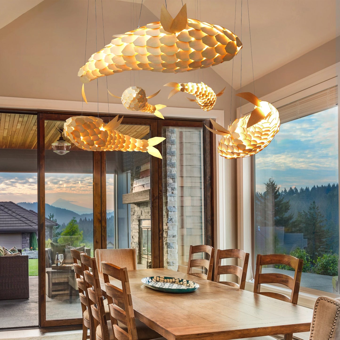 Modern LED Fish Shaped Pendant Light