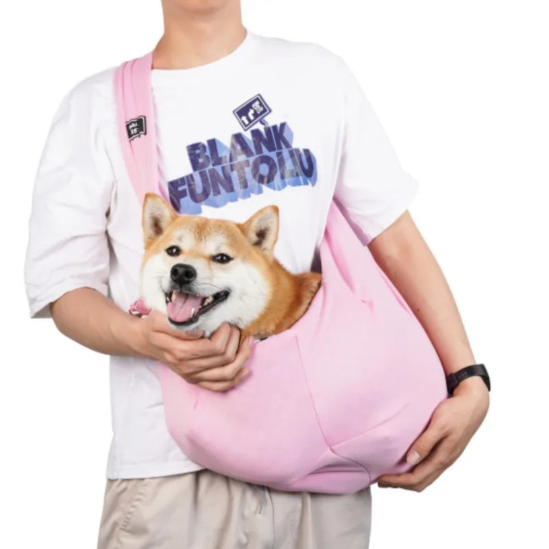 Sure! Here's a rewritten, more concise and appealing title:

"Breathable Crossbody Folding Pet Carrier – Large Capacity, Portable Cat & Dog Travel Bag"