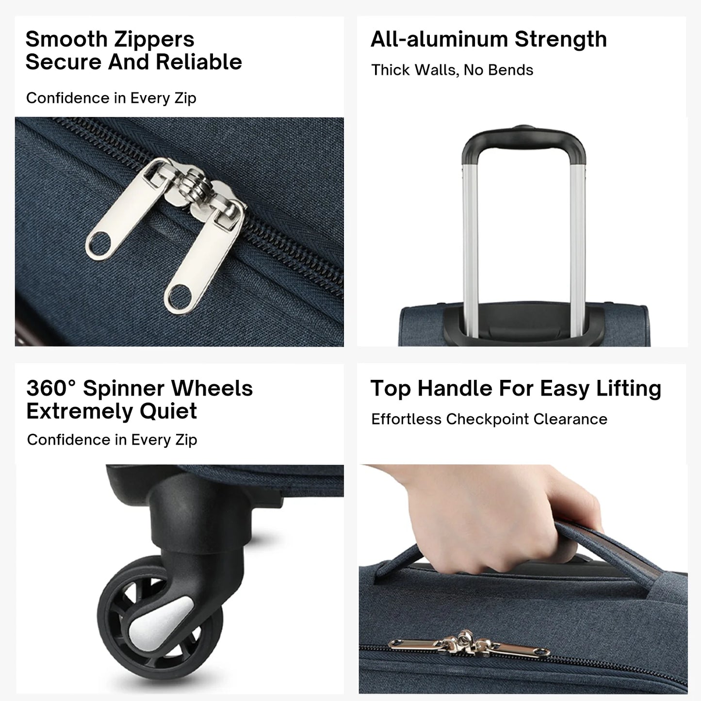 Underseat Carry On Luggage with Wheels and Front Lid