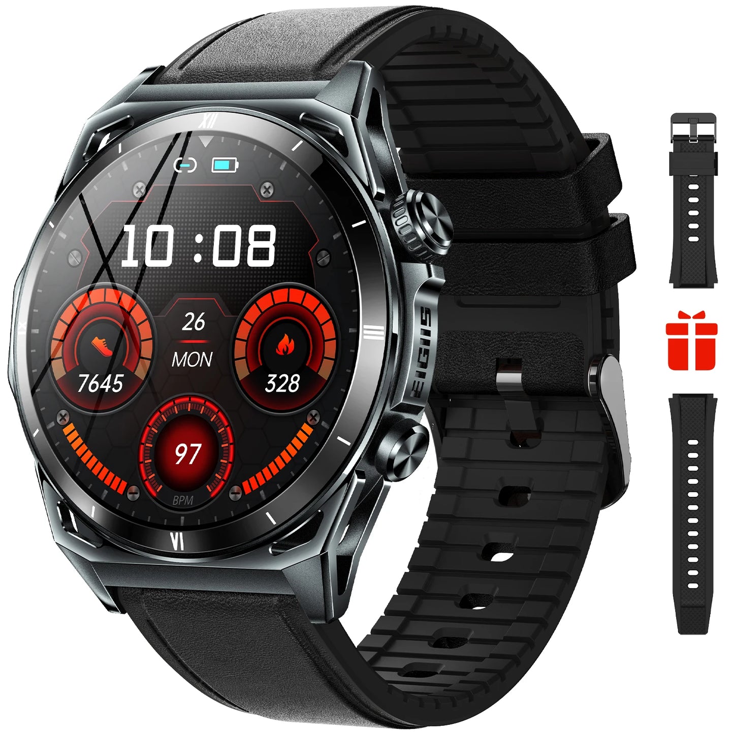Smart Watch 1.43 Inch AMOLED Display Bluetooth Call Health Tracker IP68 Waterproof
