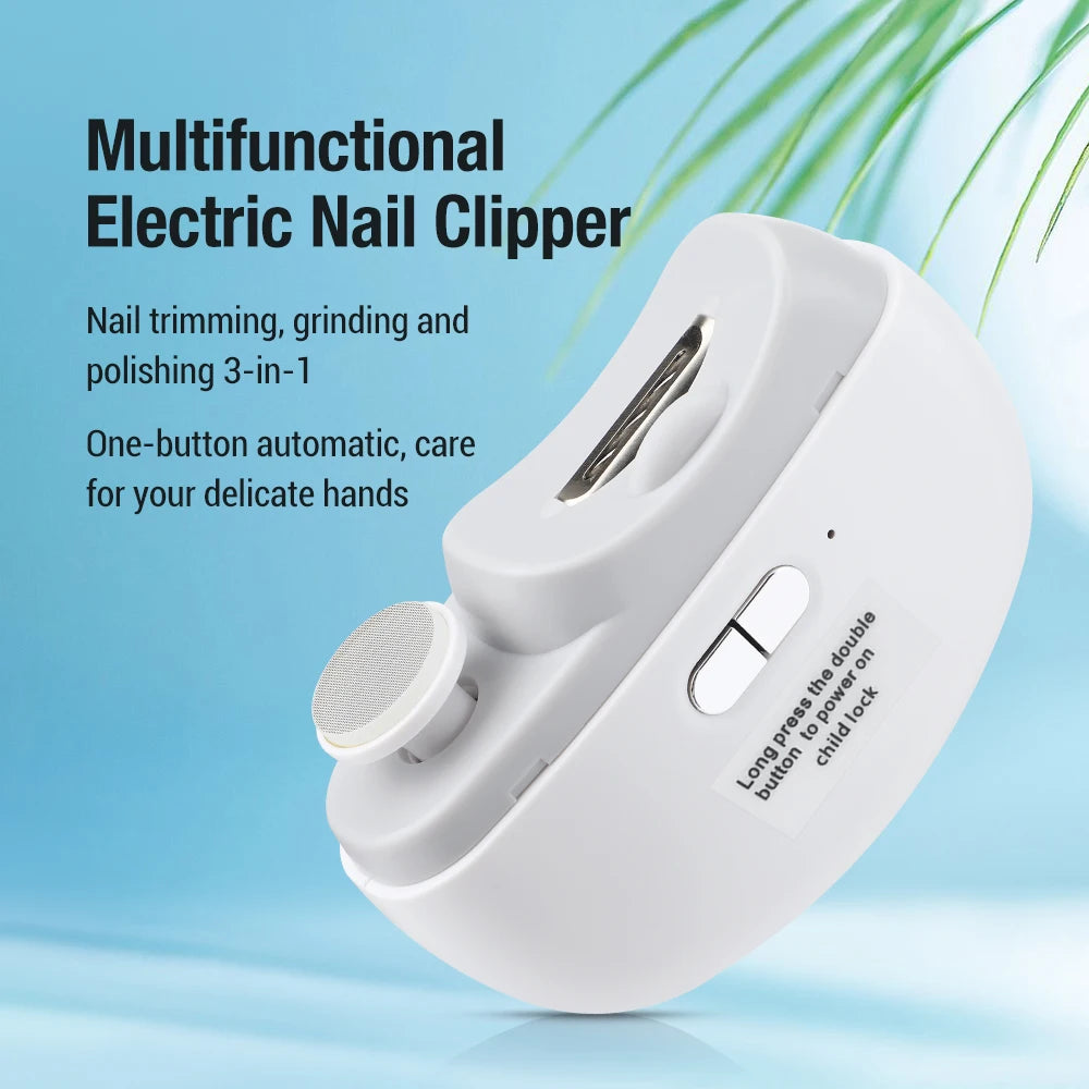 Electric Nail Clipper and Polisher with Anti Splash Design