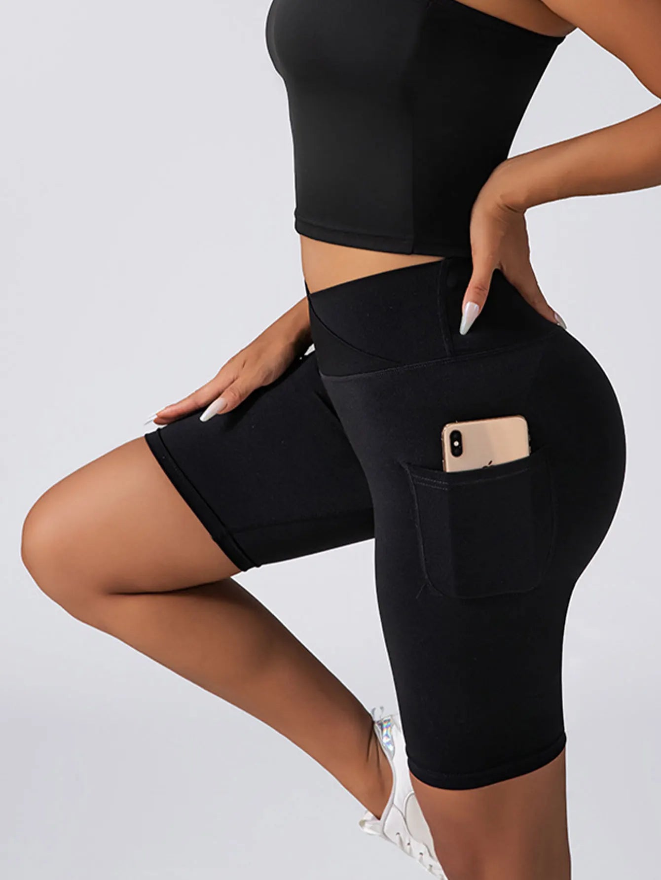 3 Pack High Waist Yoga and Workout Shorts for Women with Tummy Control and Pockets