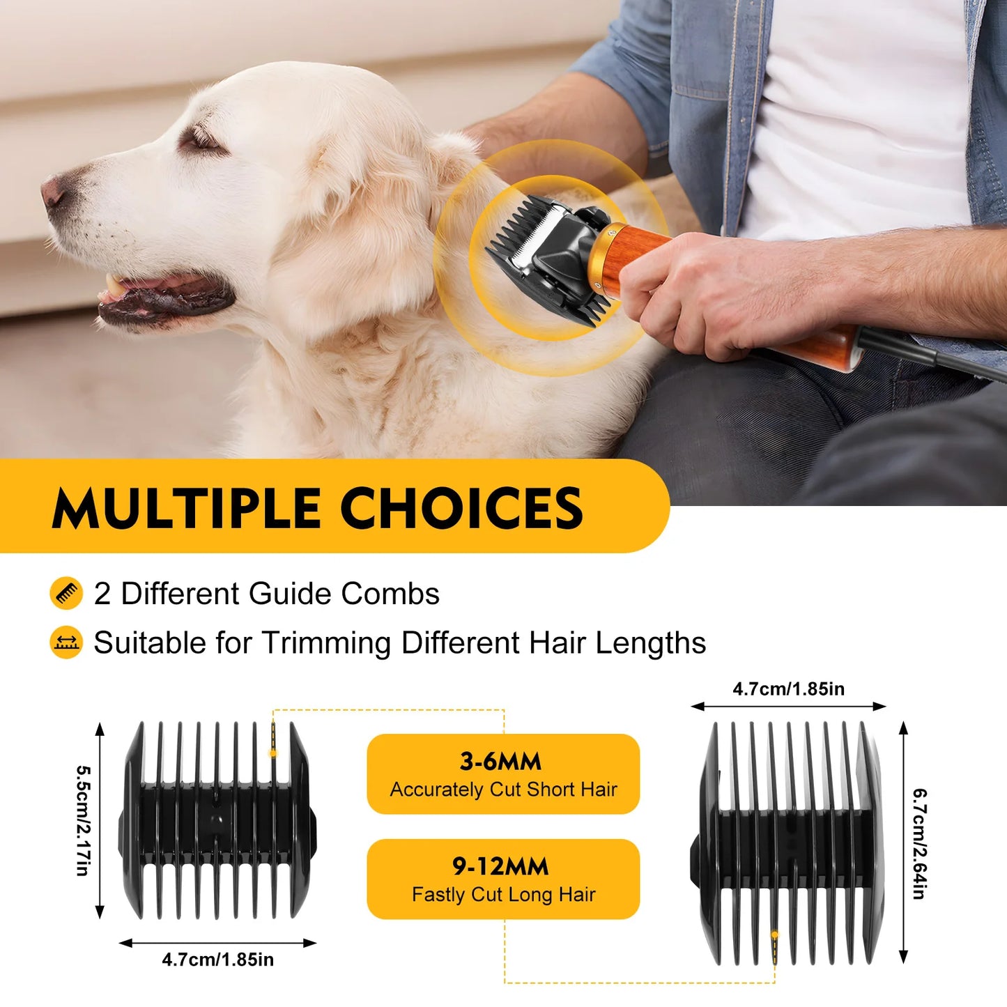 **55W Electric Animal Clipper with Wooden Handle for Dogs Sheep Goats and Small Farm Animals**